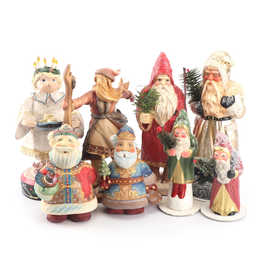 Holiday Figurines including G.DeBrekht and Christopher Radko