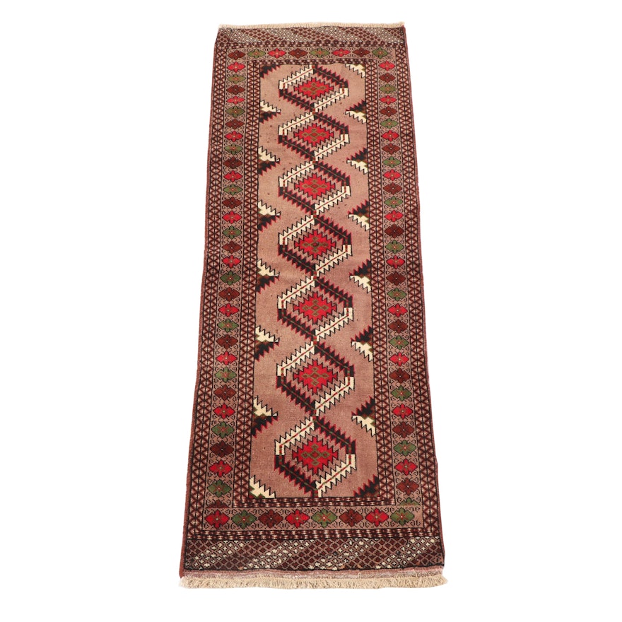 Hand-Knotted Persian Turkmen Wool Runner