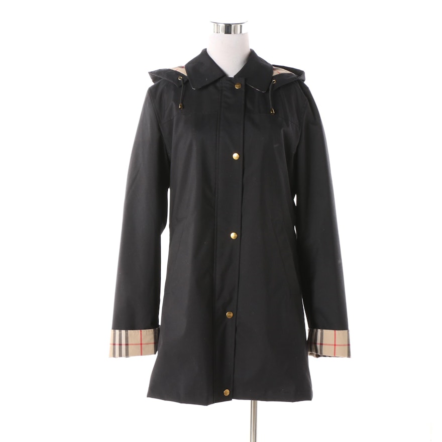 Women's Burberry London Kayla Black Rain Jacket with Removable Wool Lining