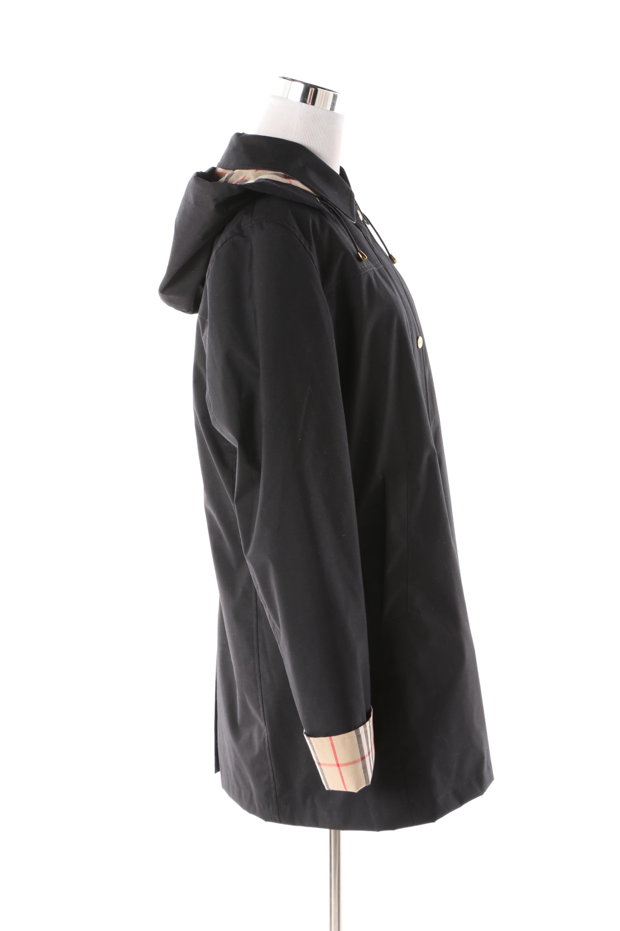 Women's Burberry London Kayla Black Rain Jacket with Removable Wool Lining