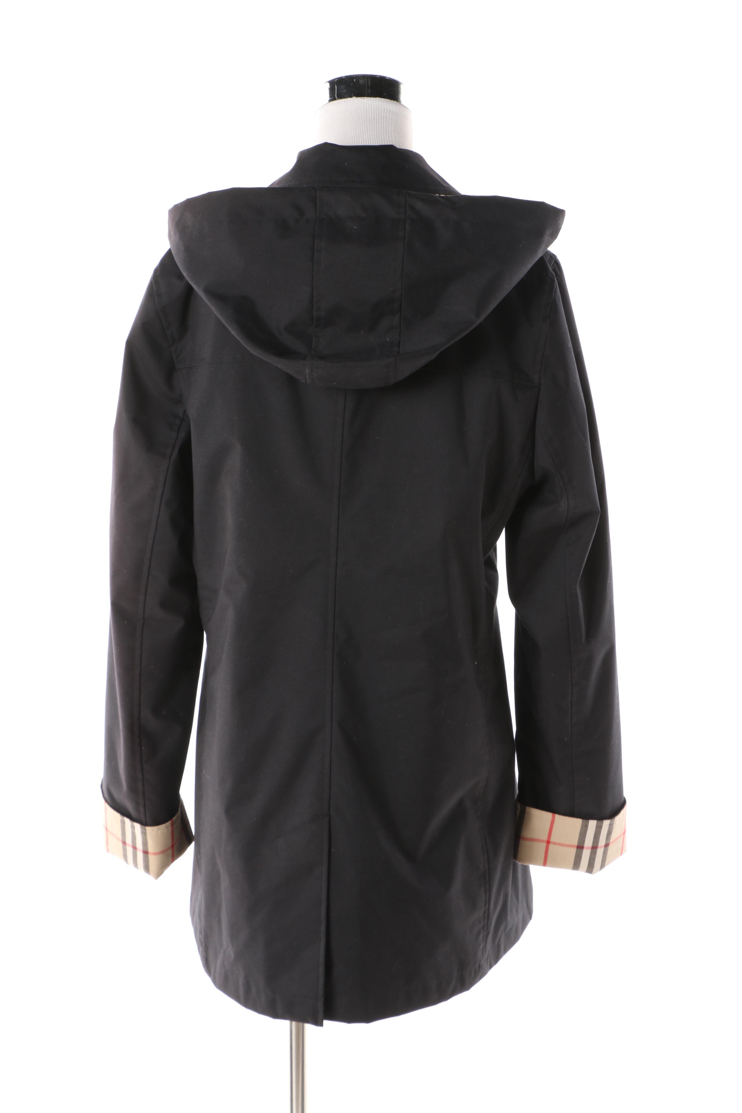 Women's Burberry London Kayla Black Rain Jacket with Removable Wool Lining