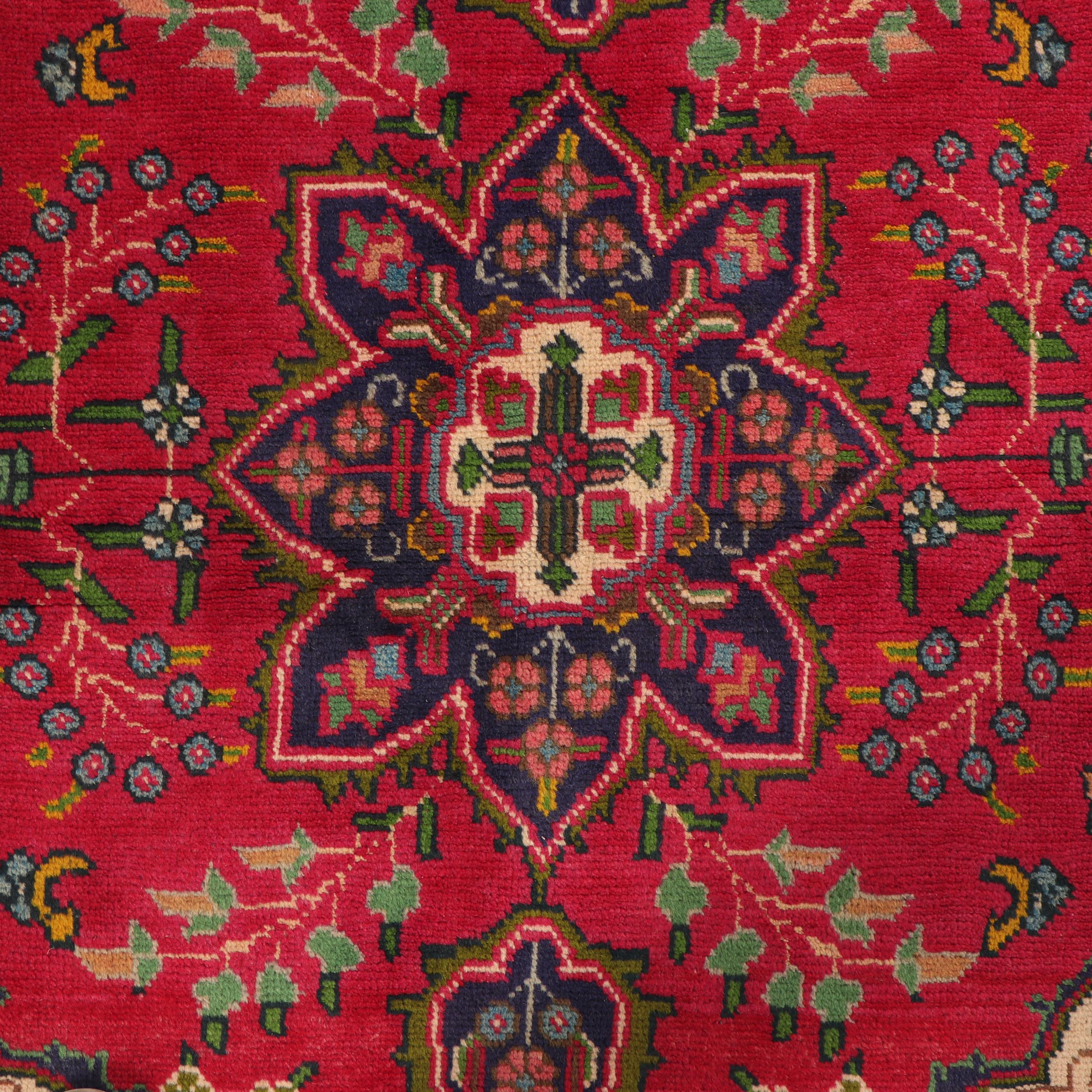 Hand-Knotted Indo-Persian Tabriz Wool Rug