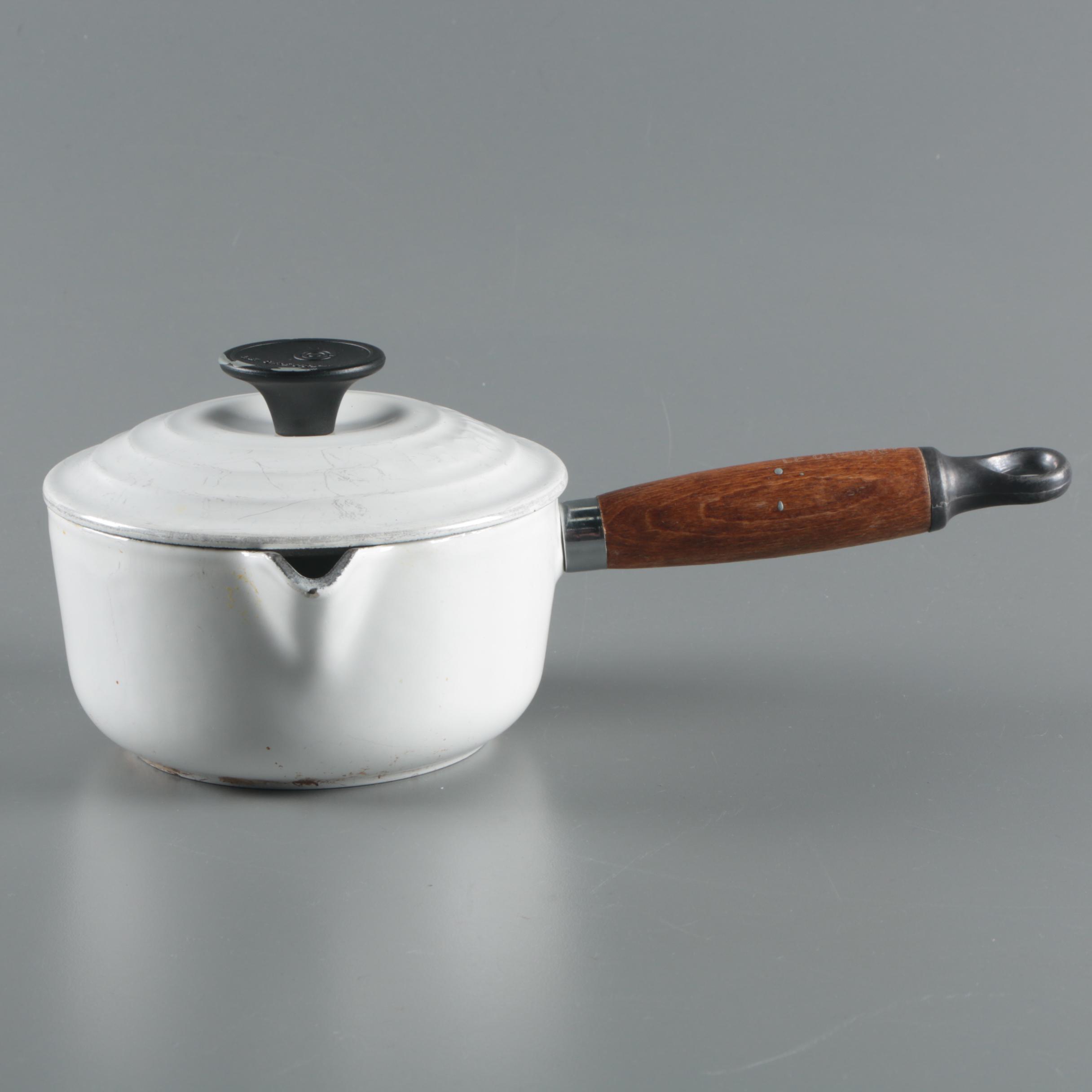 Le Creuset White Enameled Cast Iron Sauce Pan