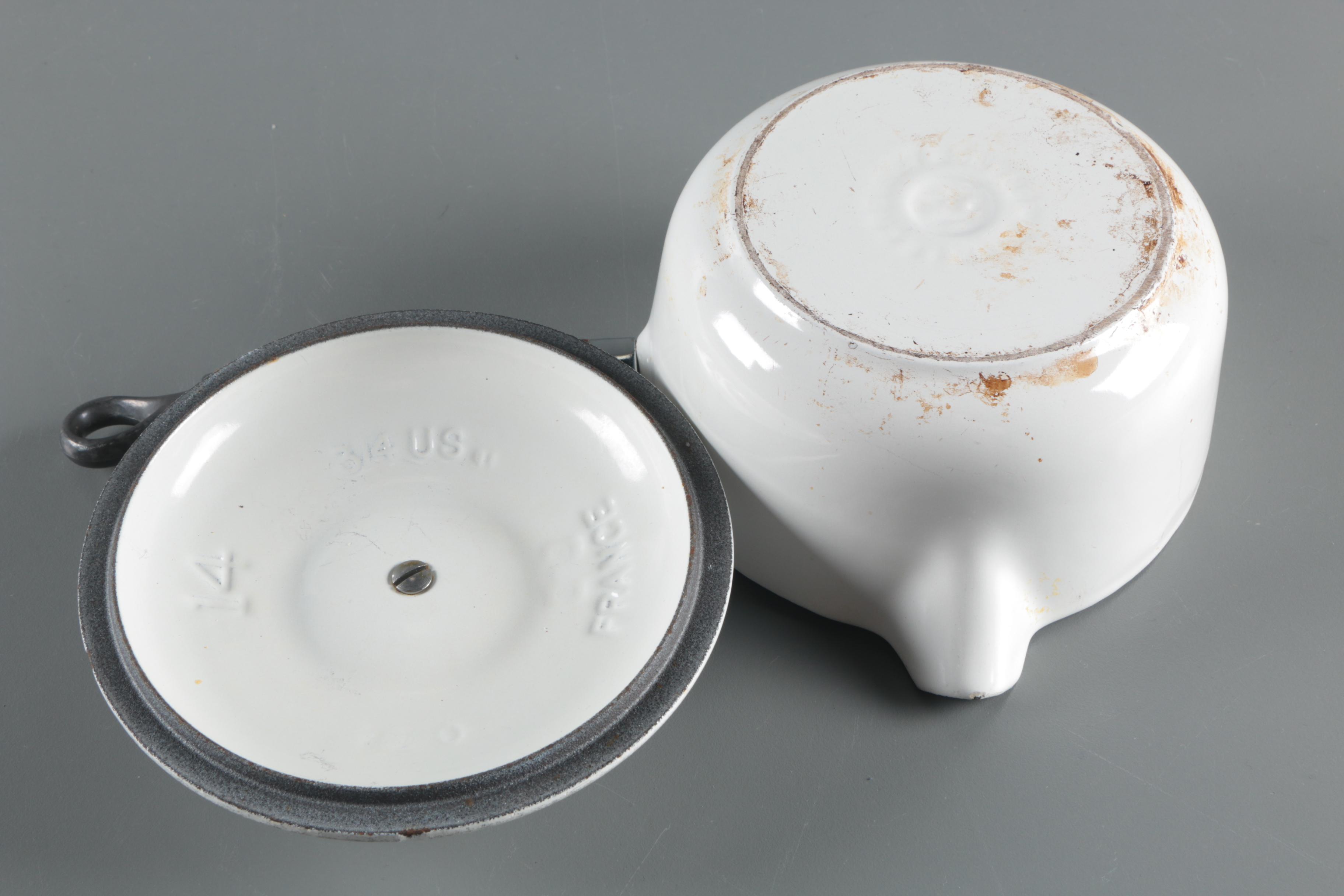 Le Creuset White Enameled Cast Iron Sauce Pan