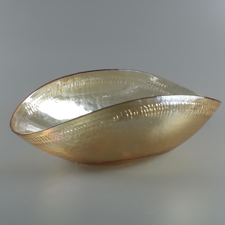 Vintage Yalos Casa Murano Iridescent Glass Centerpiece Bowl