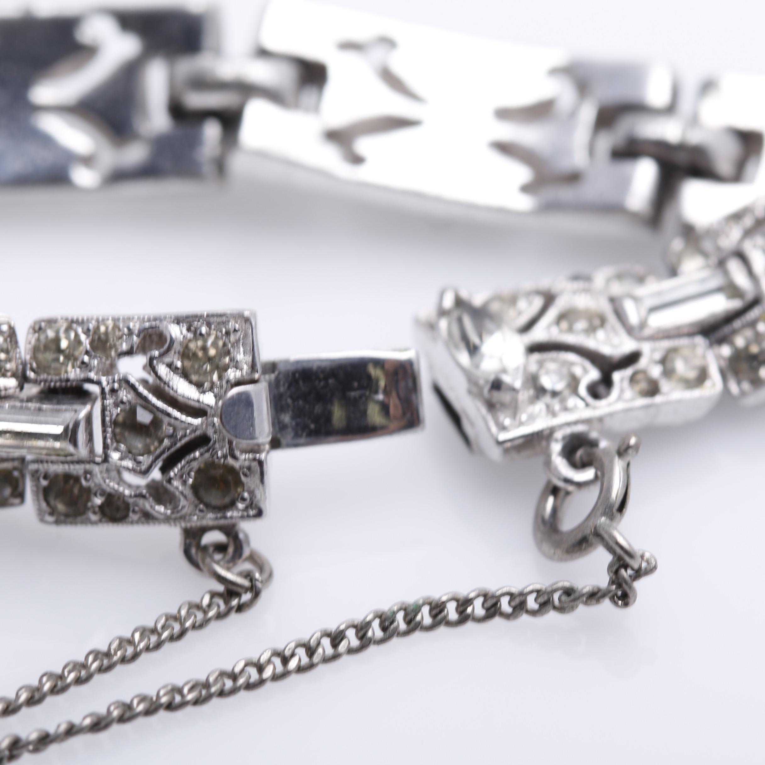 Vintage Rhinestone Shoe Clips, Bracelet, and Brooch