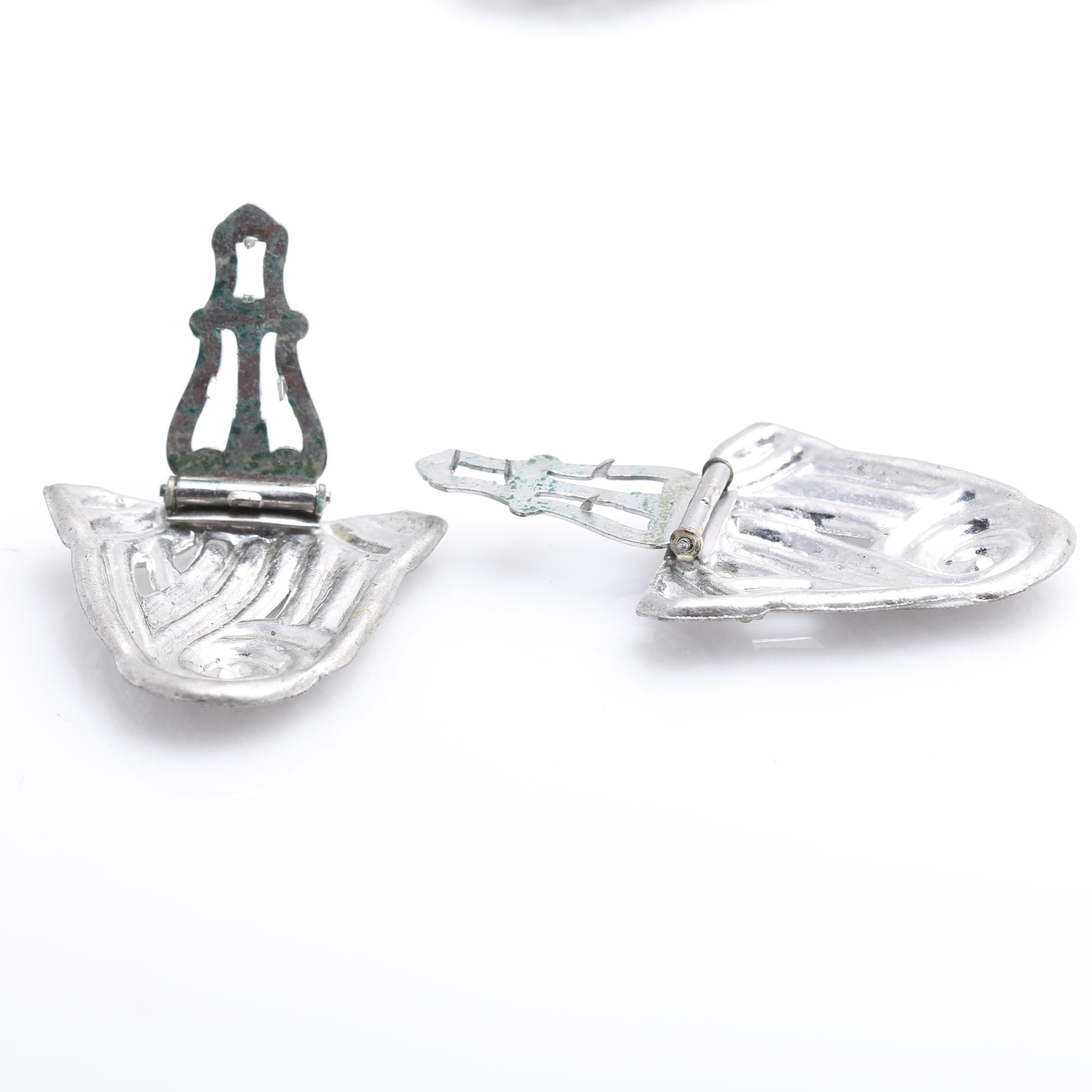 Vintage Rhinestone Shoe Clips, Bracelet, and Brooch