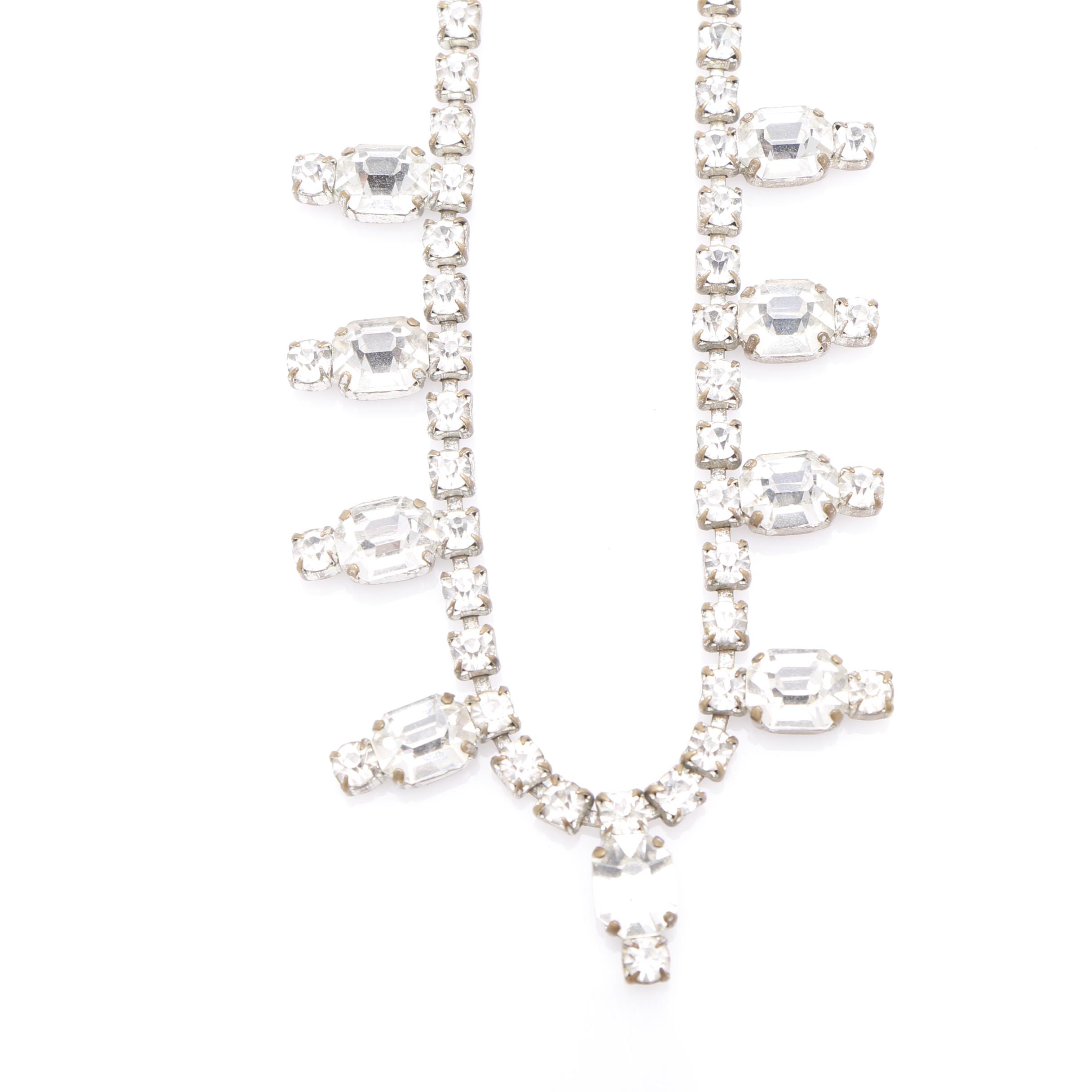 Vintage Rhinestone Jewelry Including 1920's Czech Glass