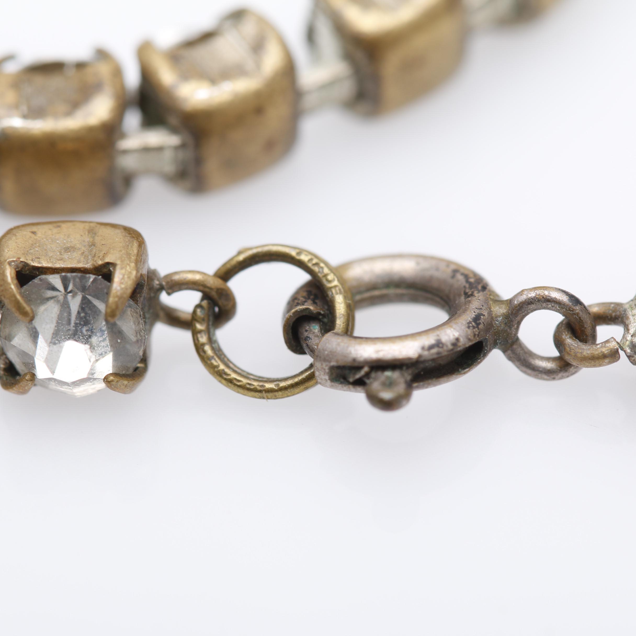 Vintage Rhinestone Jewelry Including 1920's Czech Glass