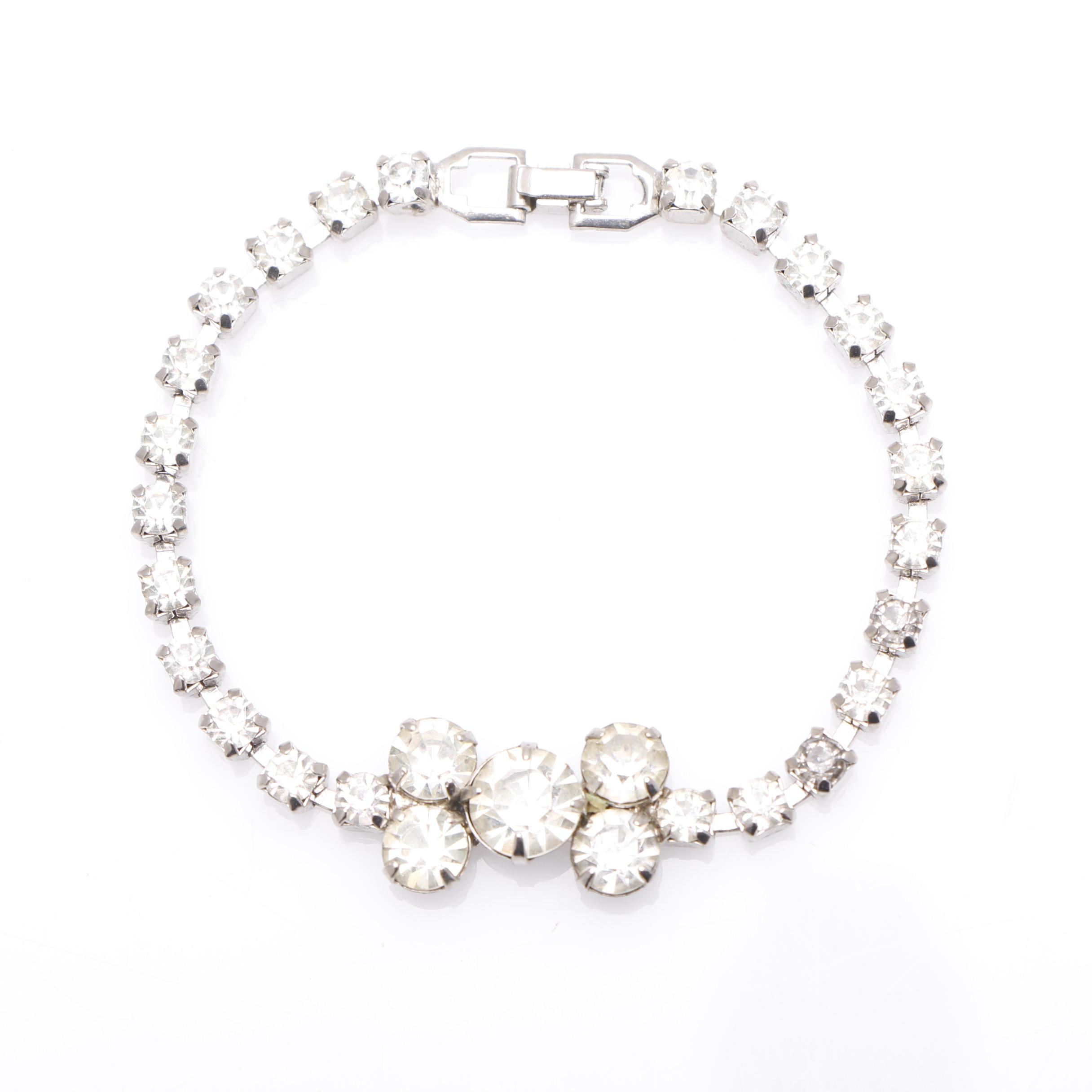 Vintage Rhinestone Jewelry Including 1920's Czech Glass