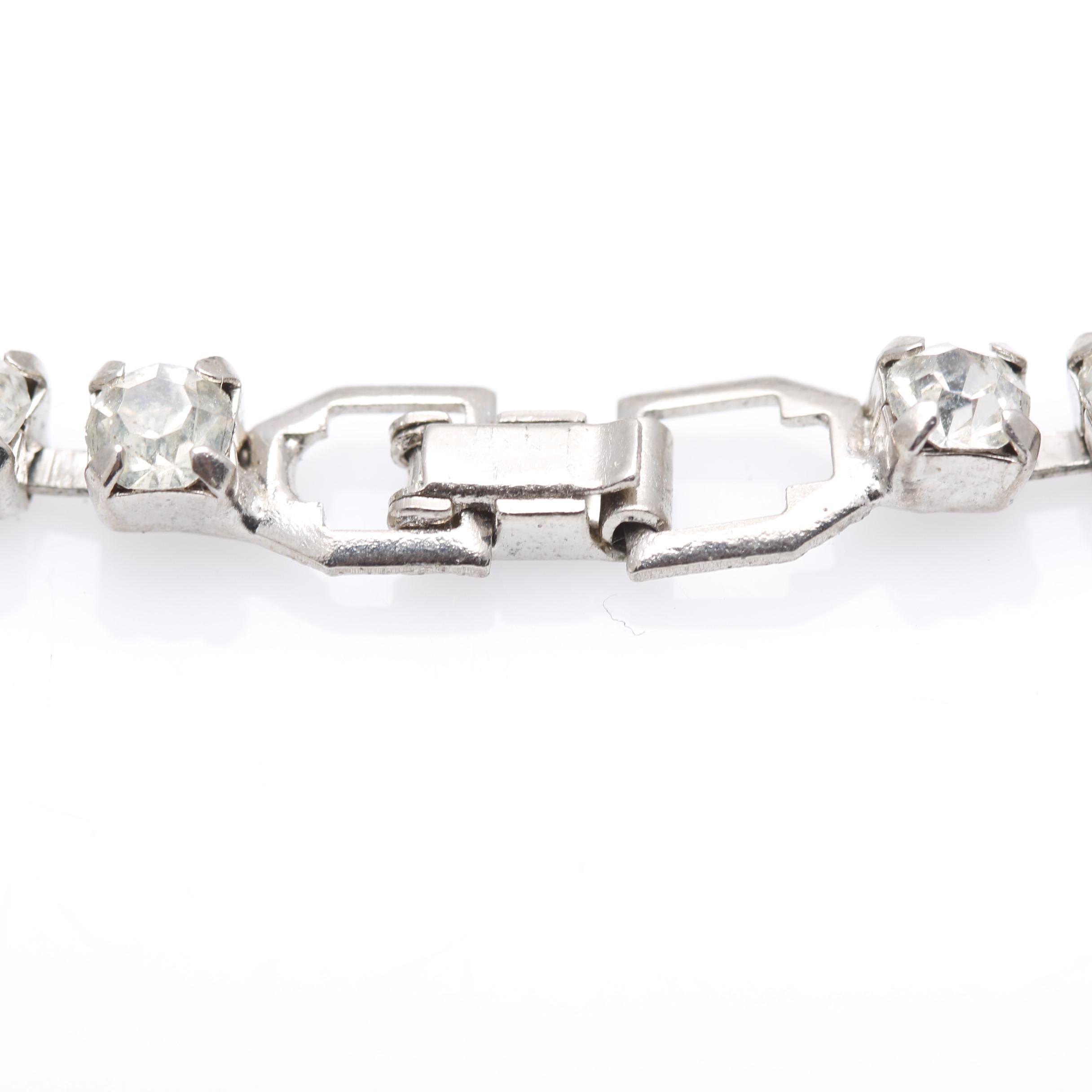 Vintage Rhinestone Jewelry Including 1920's Czech Glass