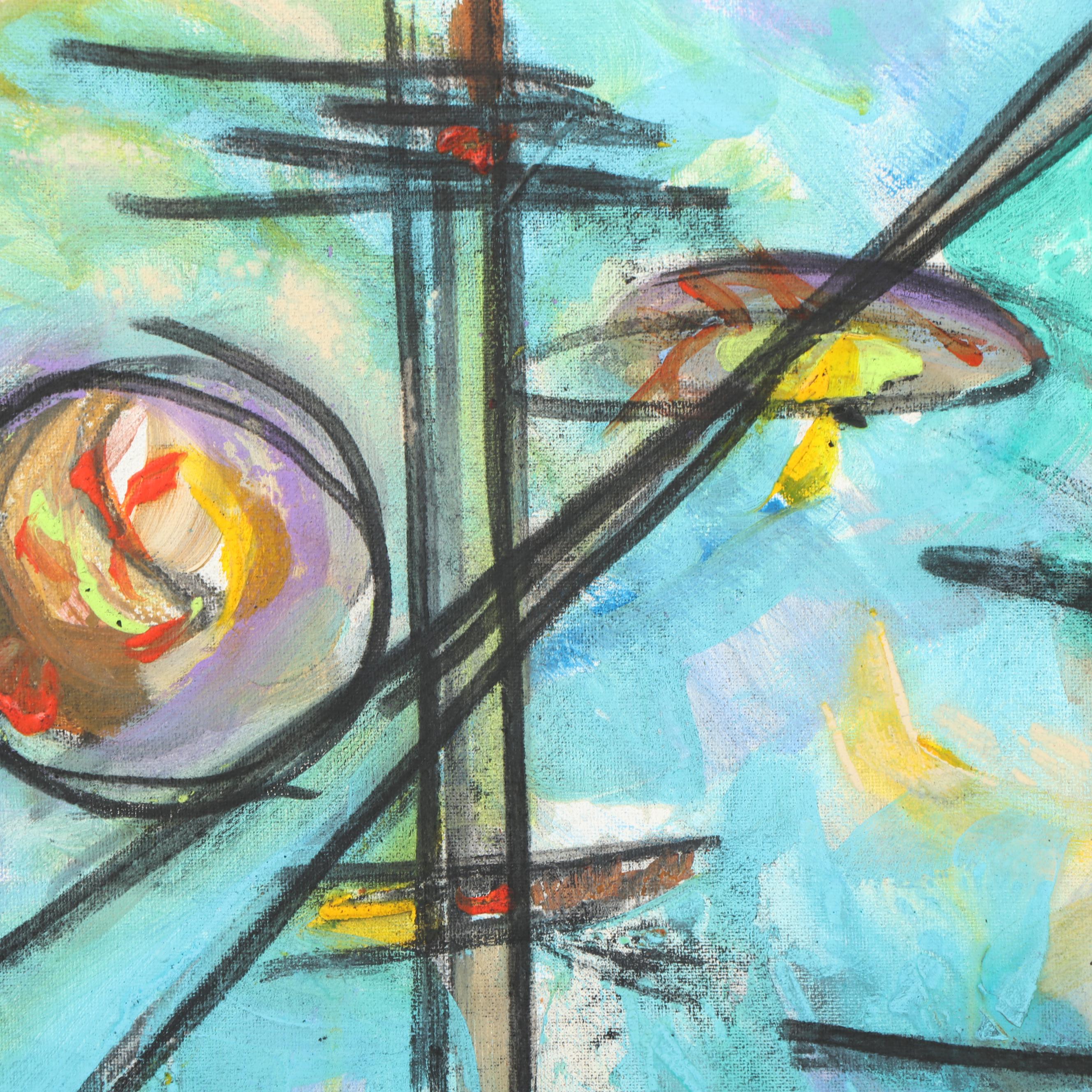 Stefan Georg Acrylic Painting "Satellite II"