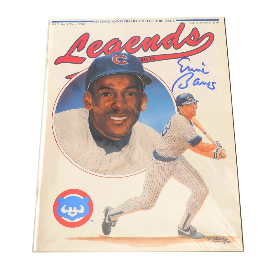 Ernie Banks Autographed 1990 "Legends" Sports Memorabilia Magazine