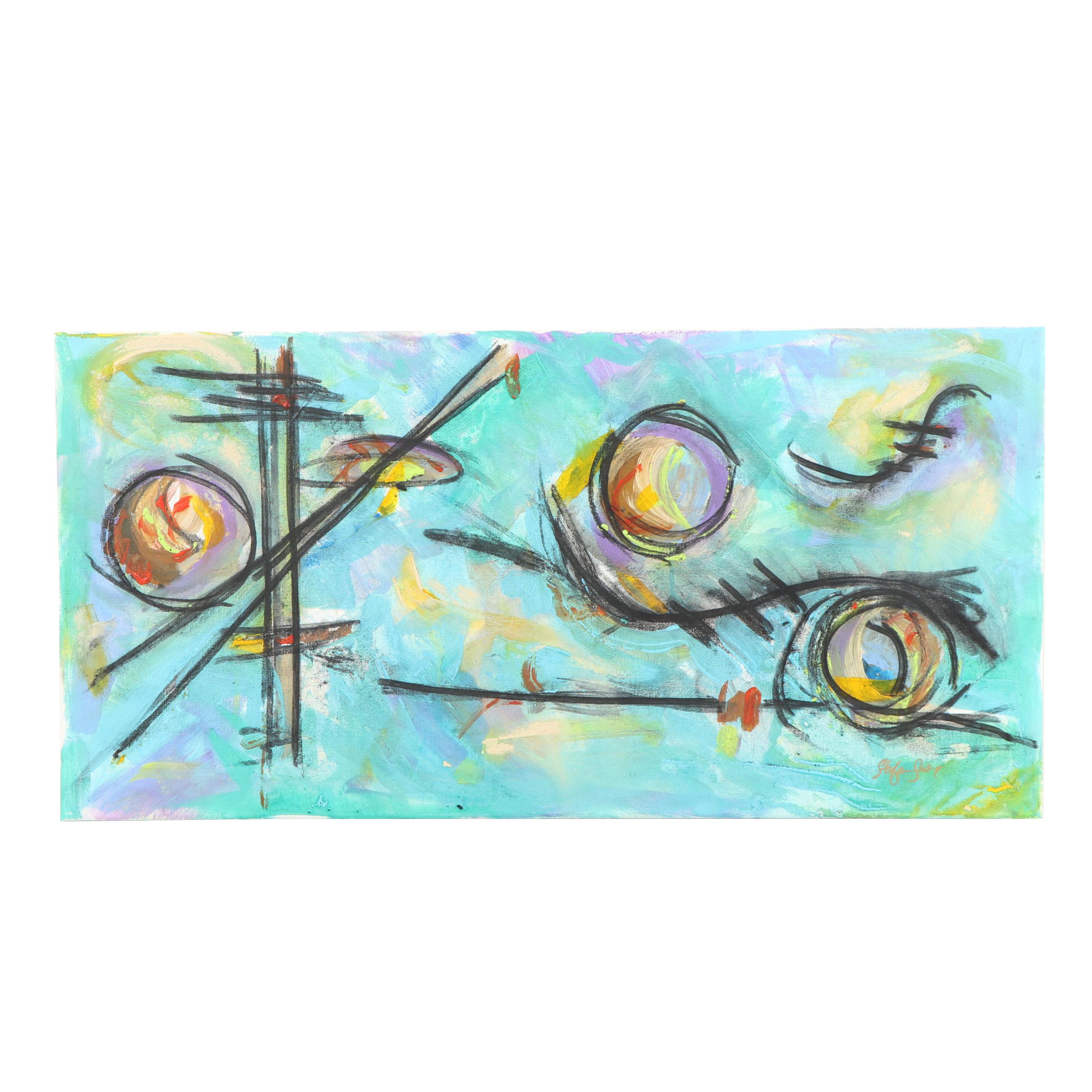 Stefan Georg Acrylic Painting "Satellite II"