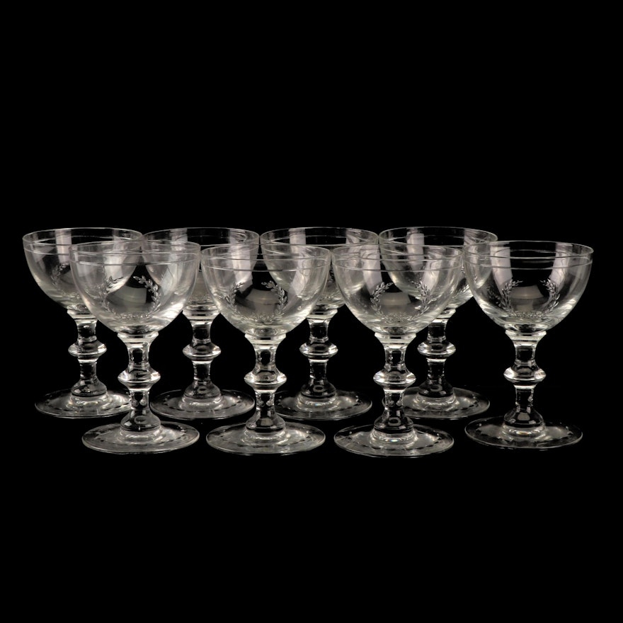 Hawkes Cut Glass "Laurel Wreath" Cocktail Glasses