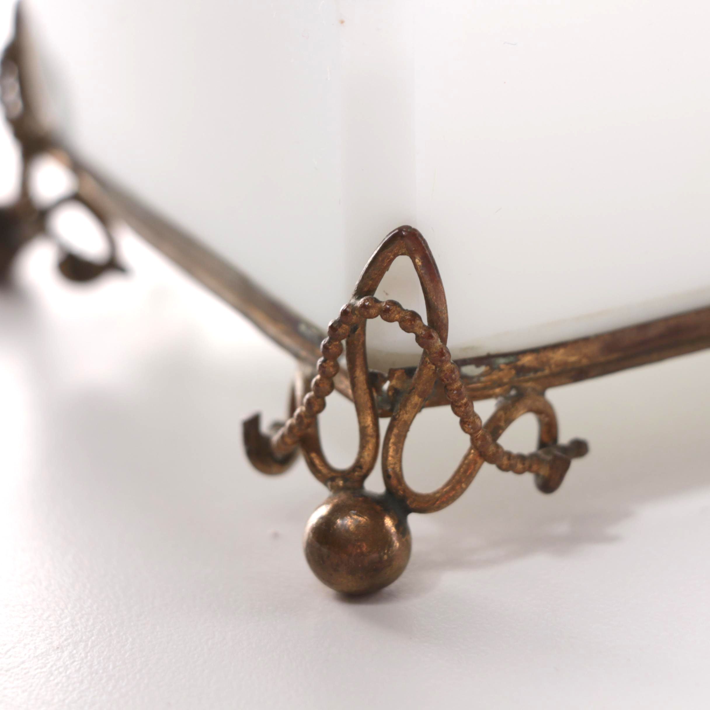 French Opaline Glass Casket Box, Late 19th Century