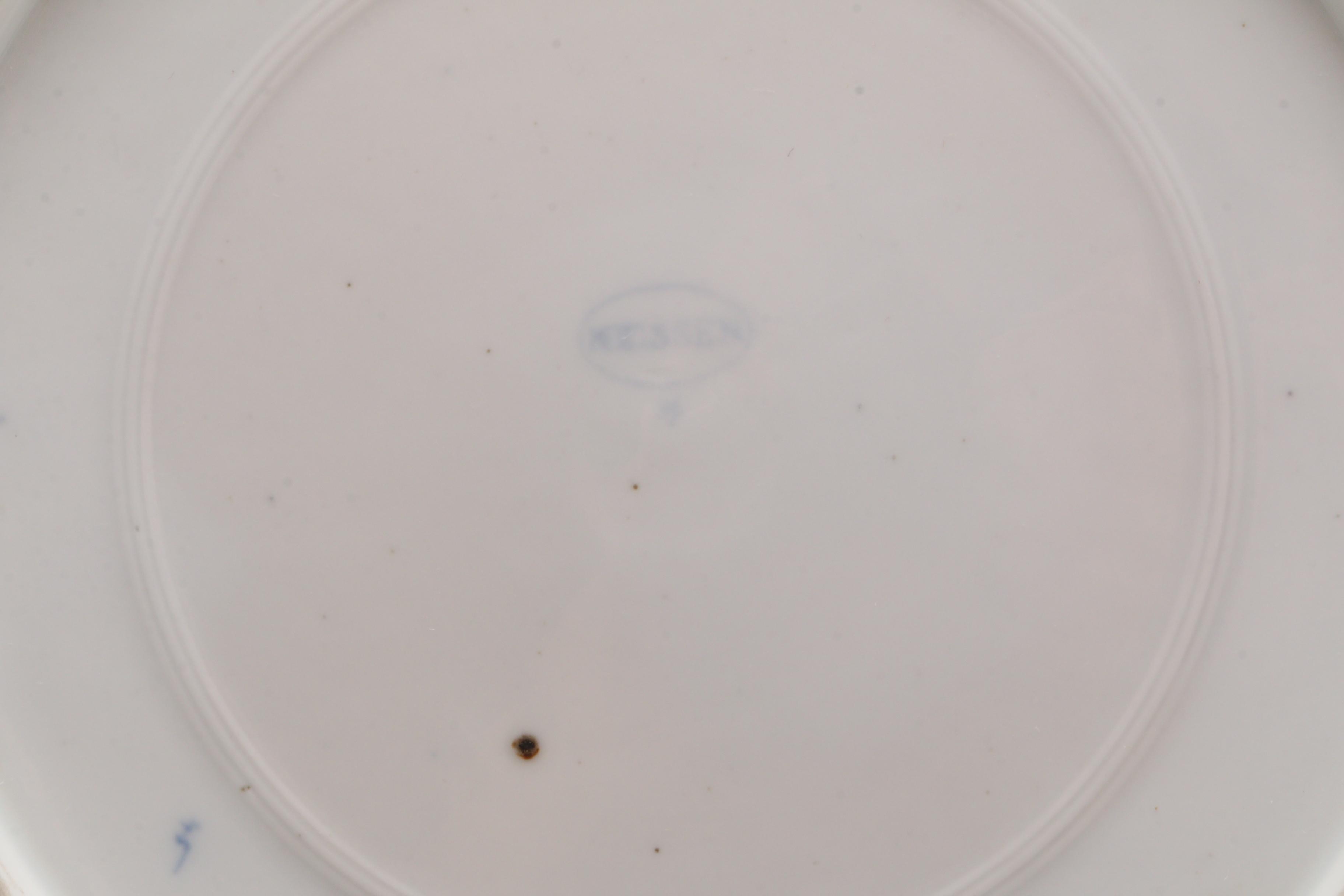 Carl Theichert Meissen Stove "Blue Onion" Porcelain Plate, Circa 1882-1929