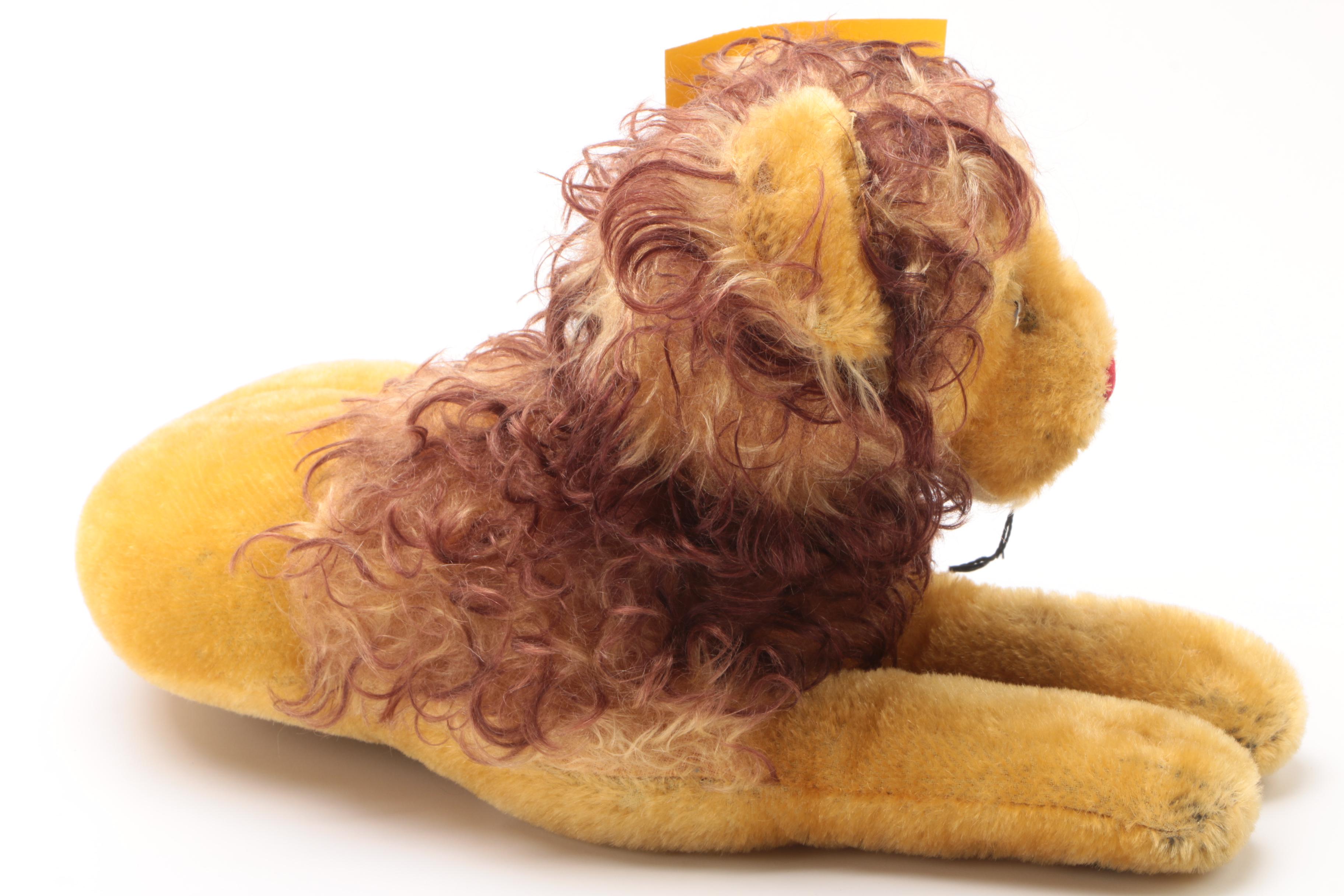 Vintage Stuffed Lion Toy with Articulated Head