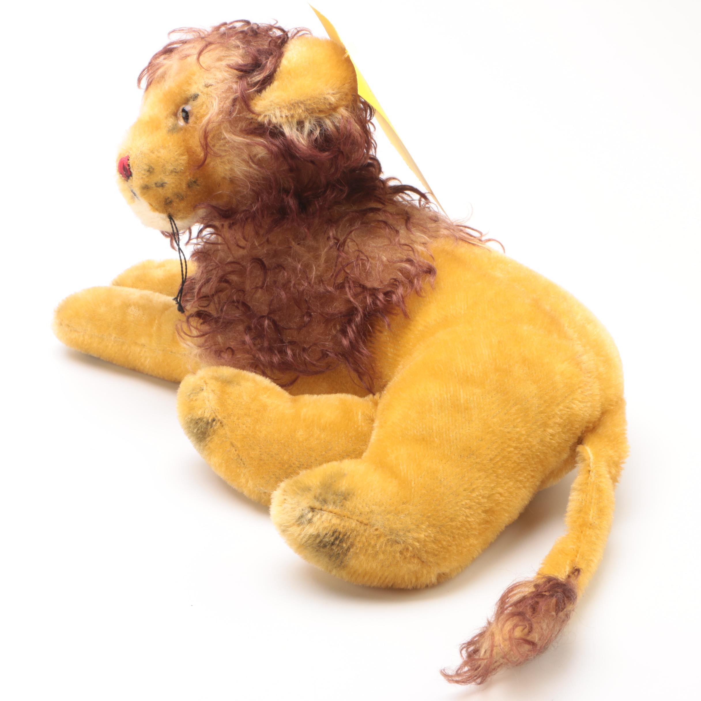 Vintage Stuffed Lion Toy with Articulated Head