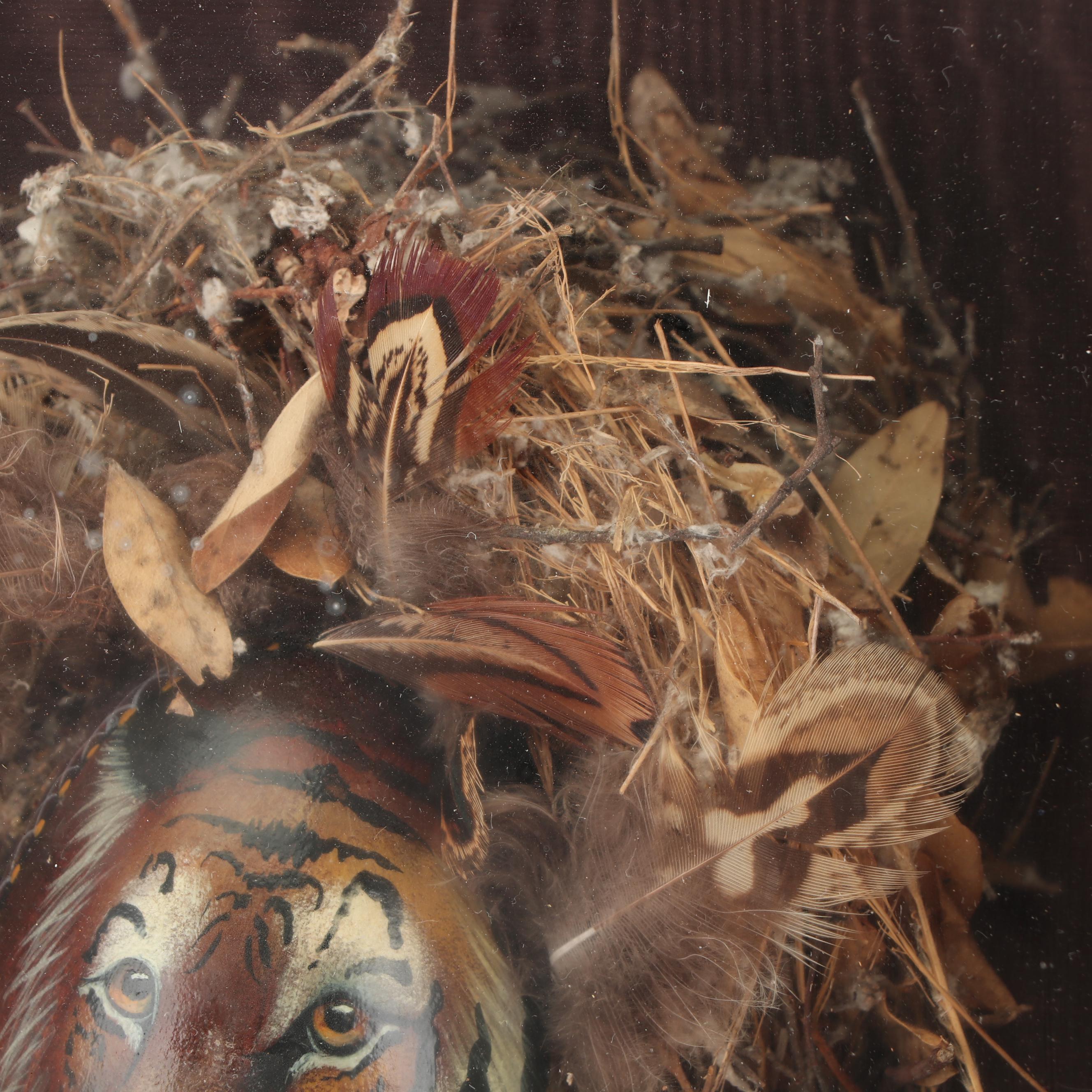 Hand-painted Goose Egg with Tiger Motif