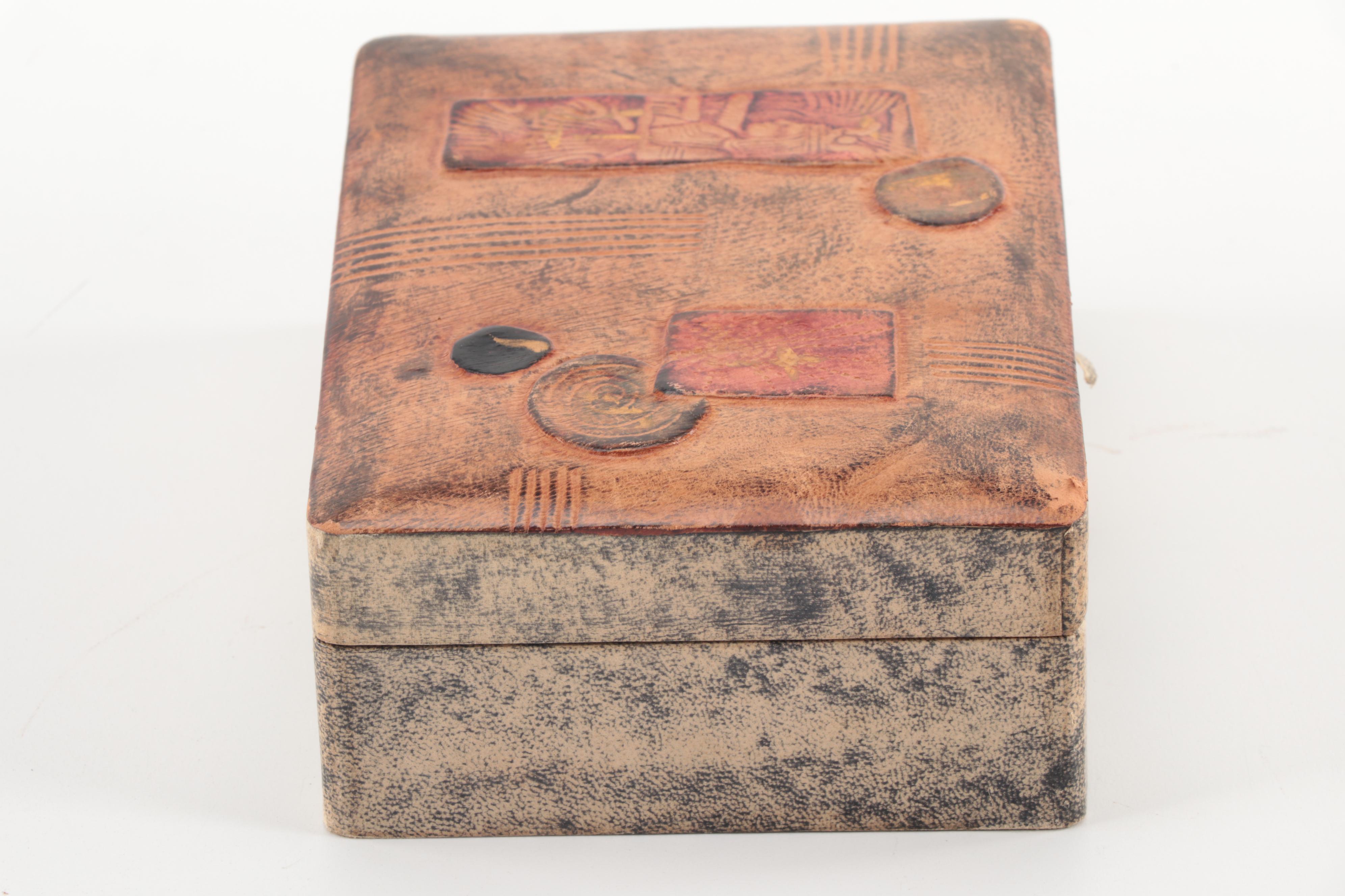 Embossed Leather Covered Box