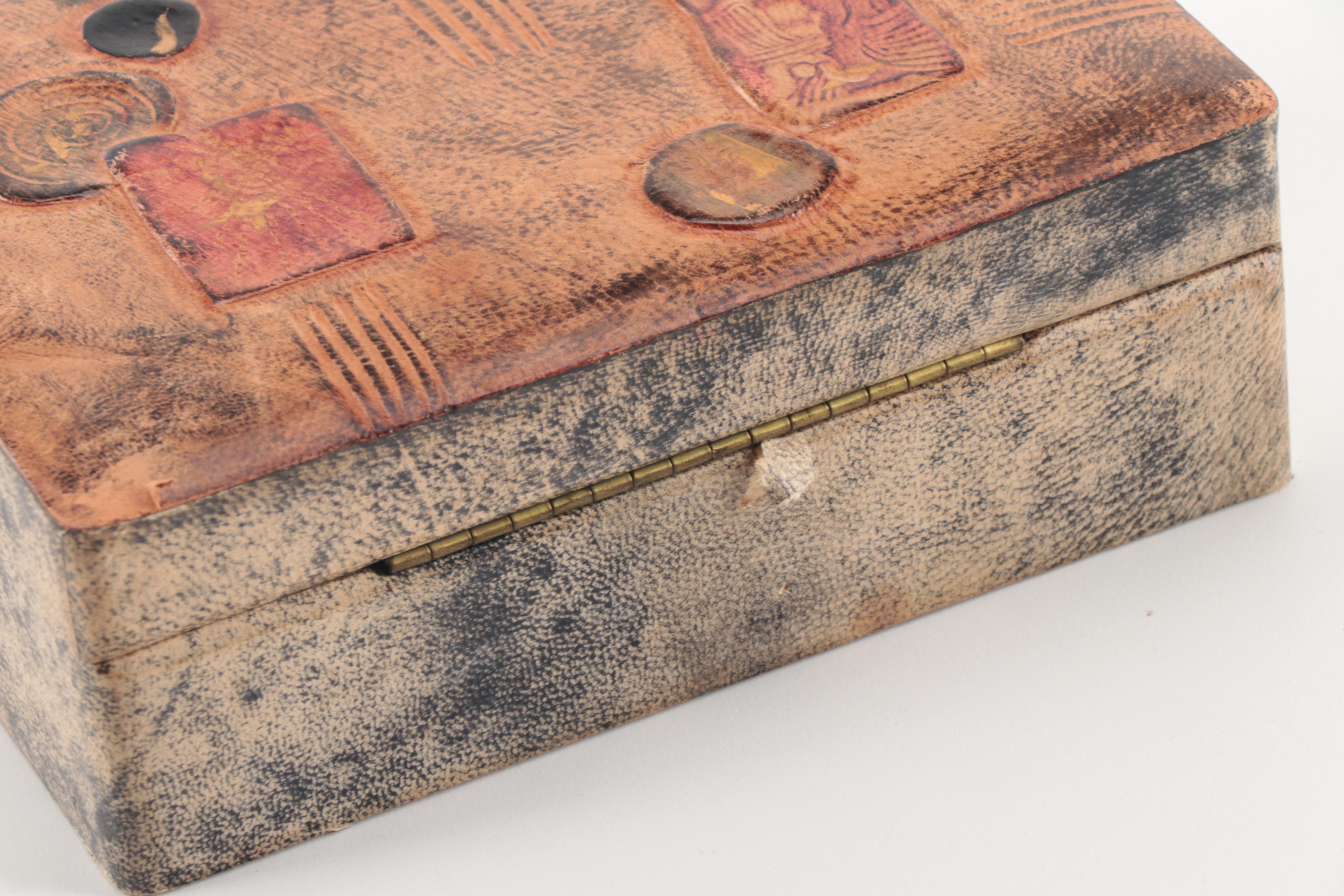 Embossed Leather Covered Box