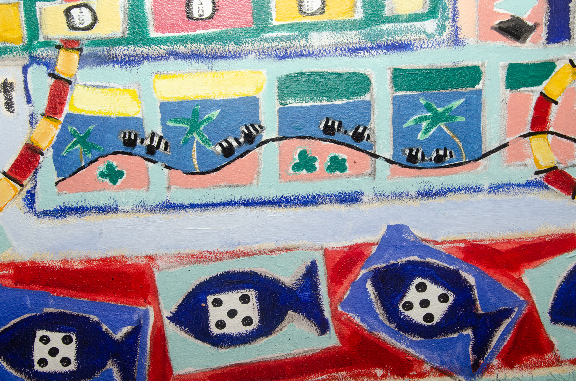 Holland Davidson Abstract Oil Painting "Games People Play"