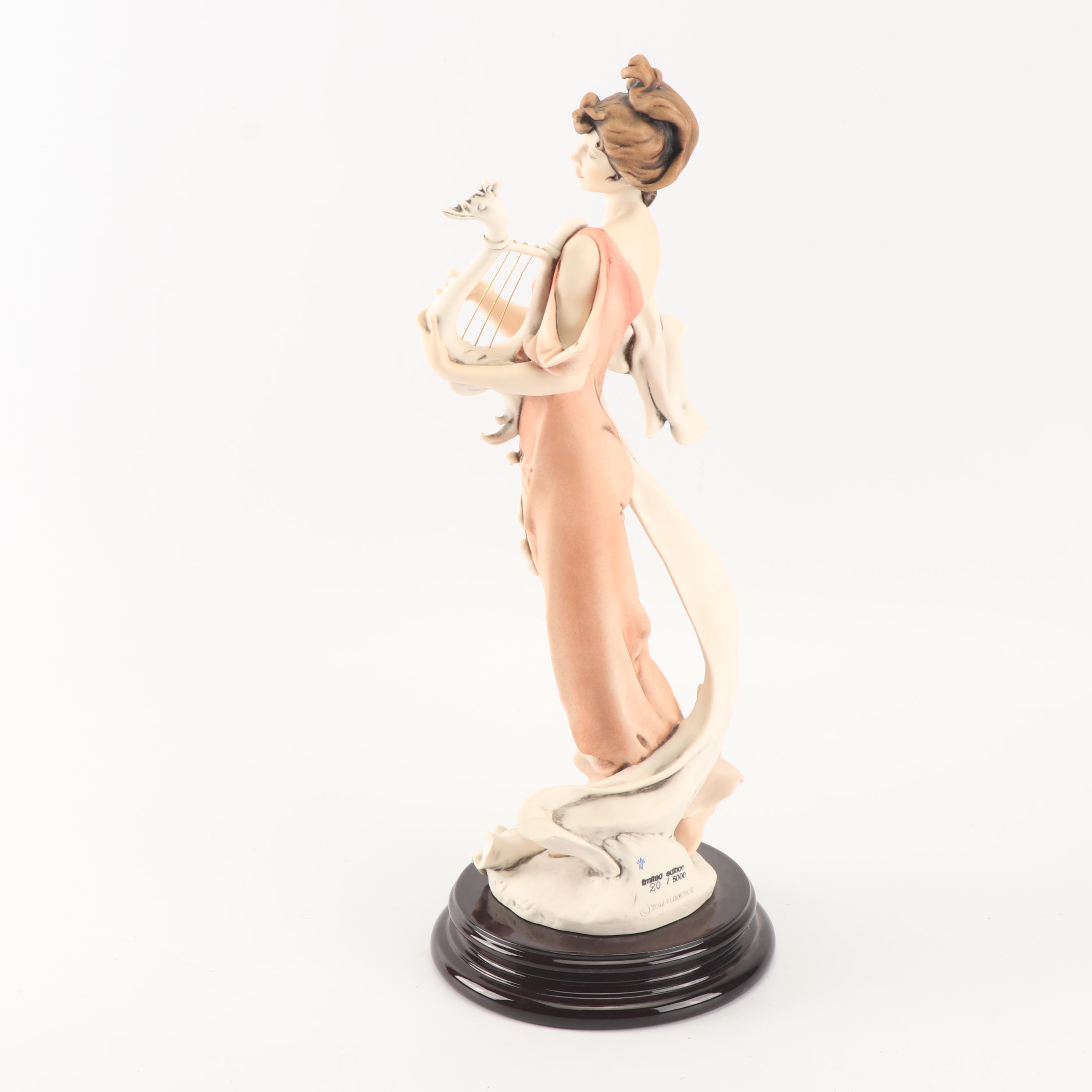 Limited Edition Giuseppe Armani Woman with Lyre Porcelain Figurine