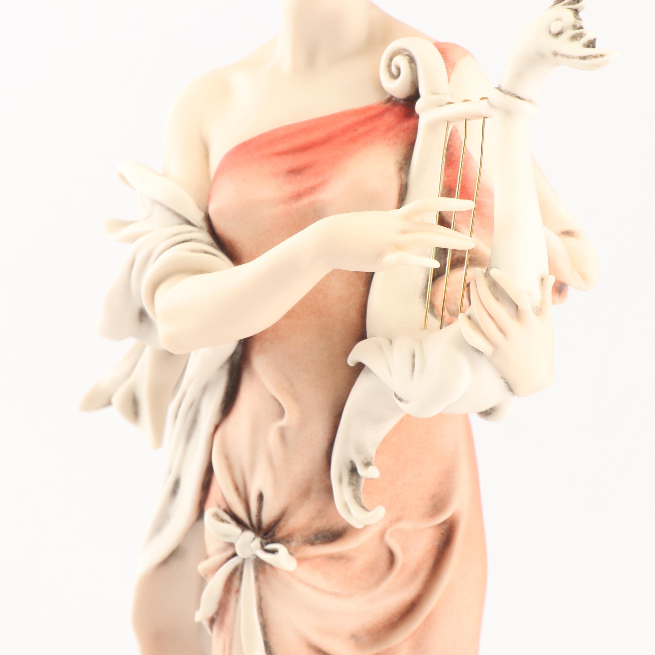 Limited Edition Giuseppe Armani Woman with Lyre Porcelain Figurine