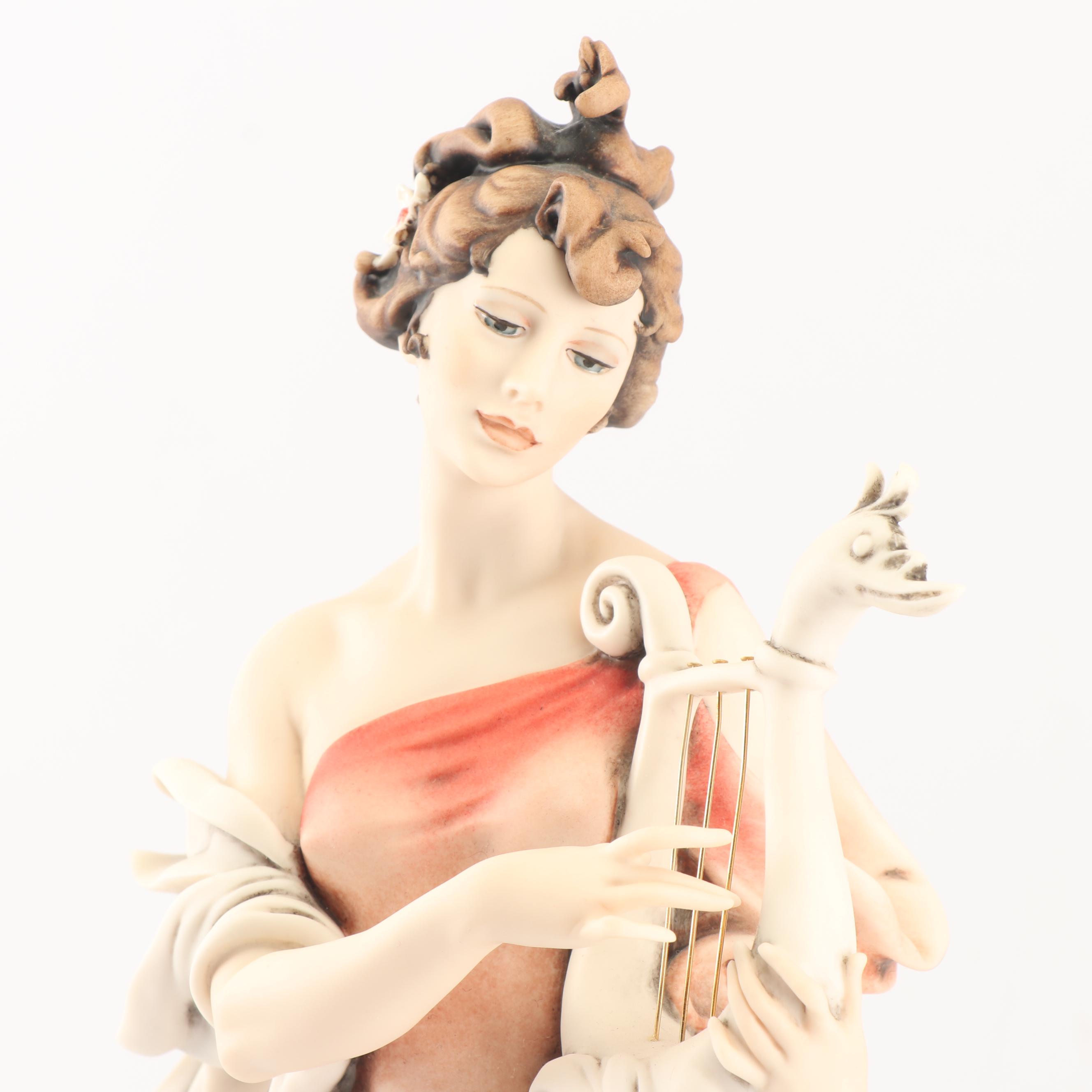 Limited Edition Giuseppe Armani Woman with Lyre Porcelain Figurine