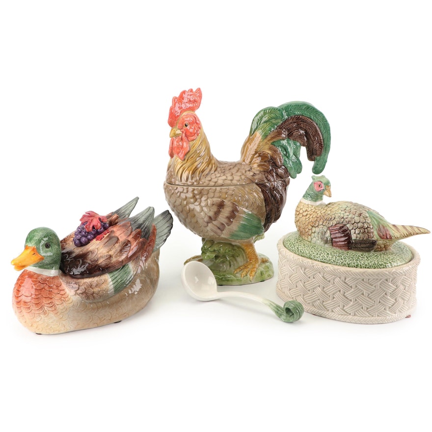 Fitz and Floyd Soup Tureens and Covered Vegetable Bowl