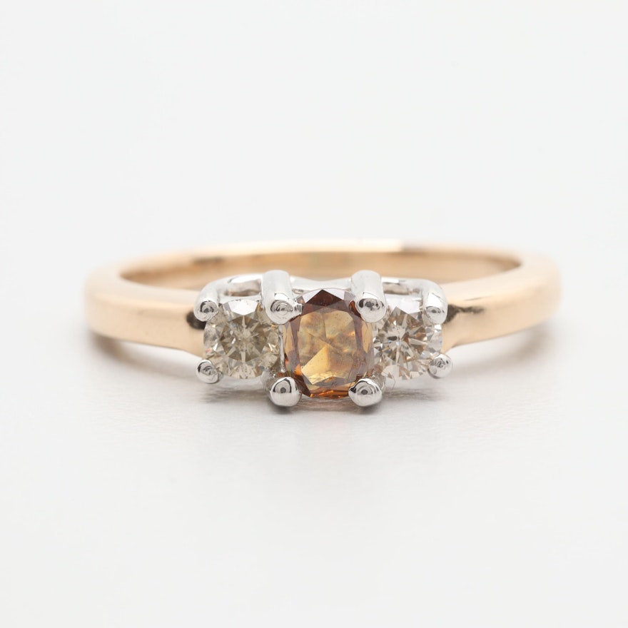 14K Yellow Gold  Diamond Ring