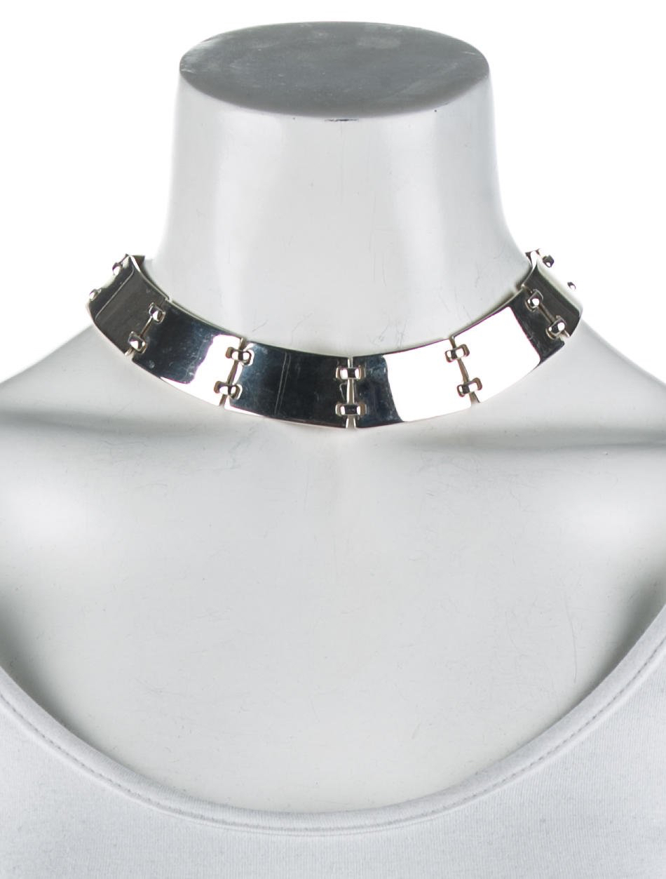 Hermès Sterling Silver Panel Choker