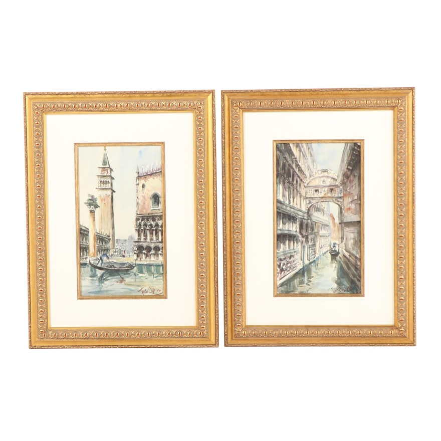 Toni Orsini Watercolors of Venetian Canals
