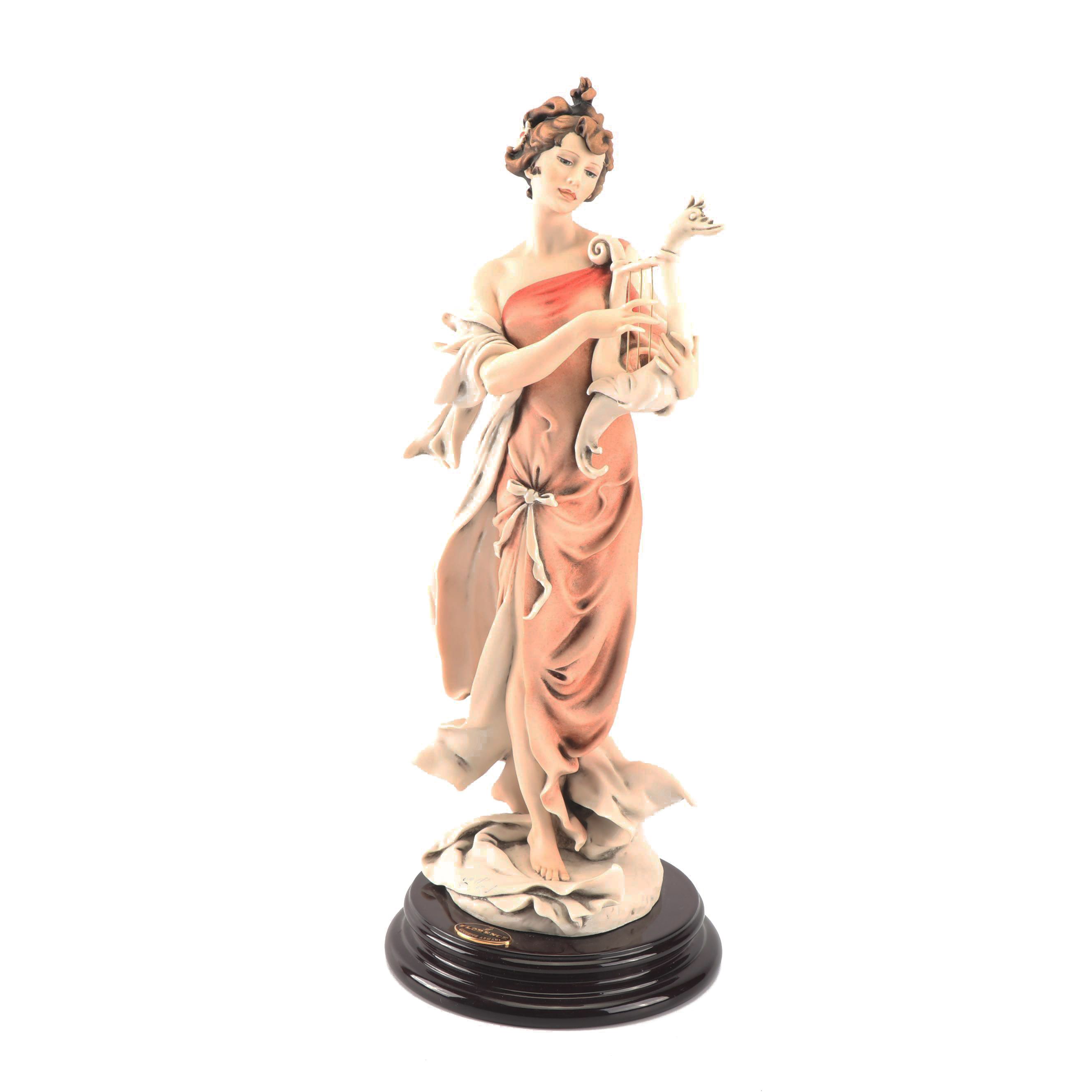 Limited Edition Giuseppe Armani Woman with Lyre Porcelain Figurine