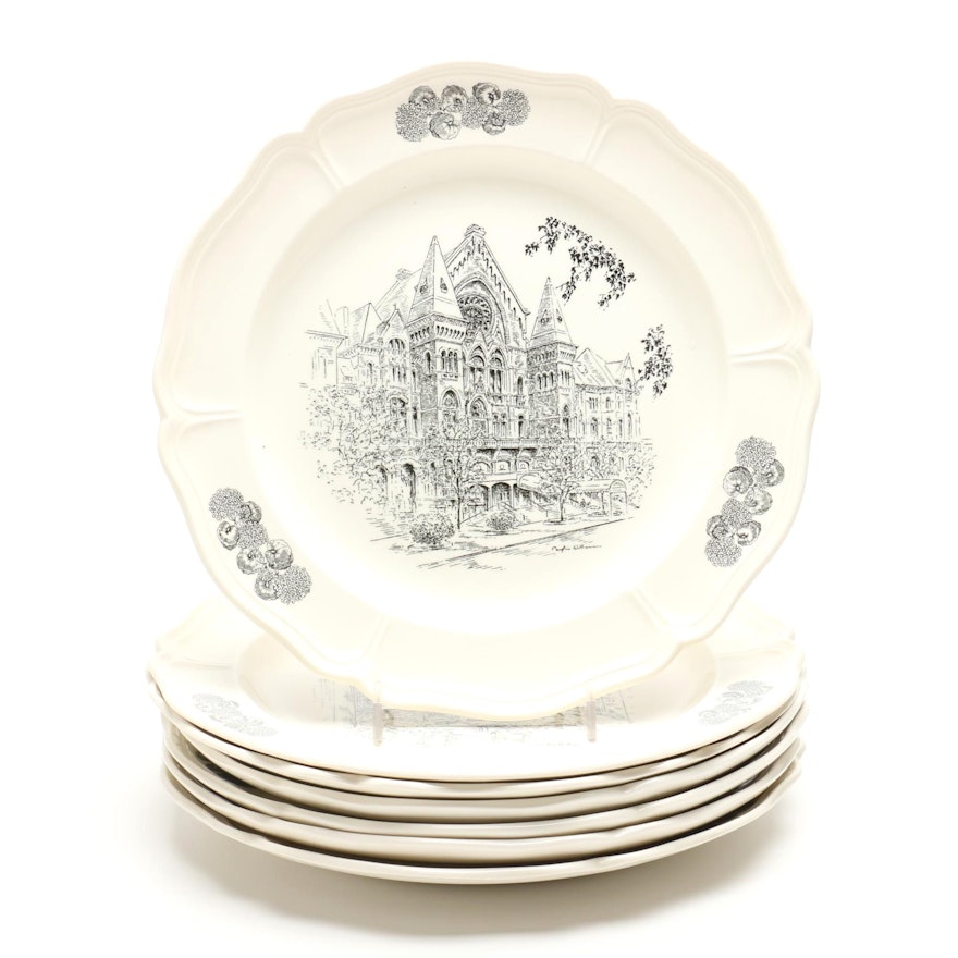 Wedgwood Caroline Williams Ceramic Plates Featuring Cincinnati Landmarks