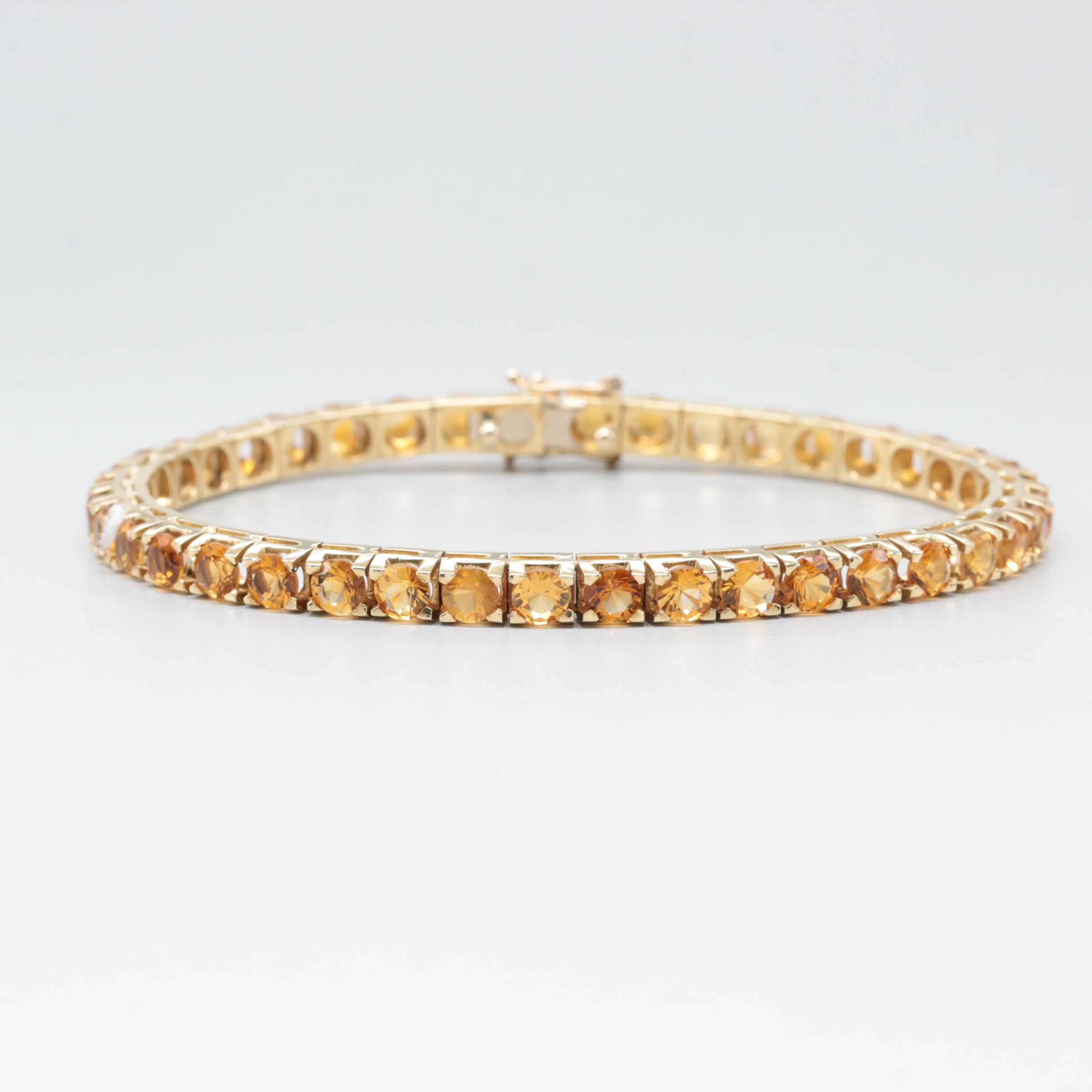 18K Yellow Gold Citrine Bracelet