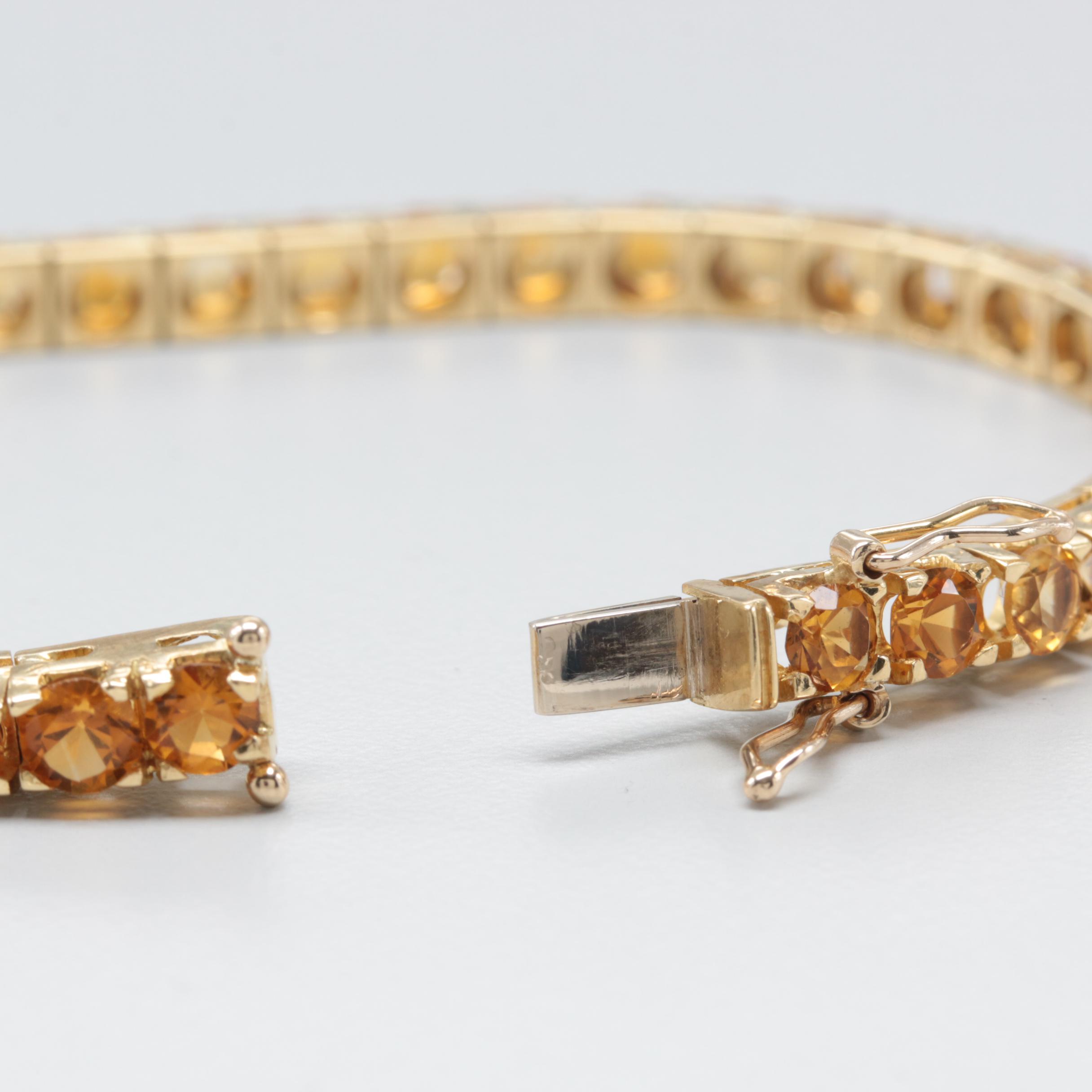 18K Yellow Gold Citrine Bracelet