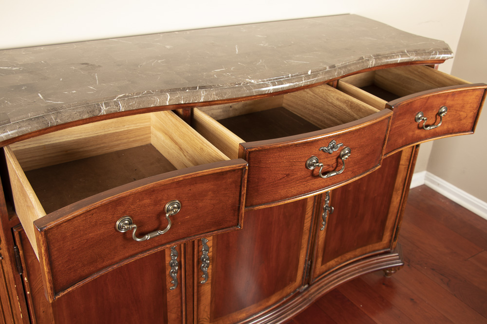 Regency Style "Manchester" Marble Top Buffet by Domain, 21st Century