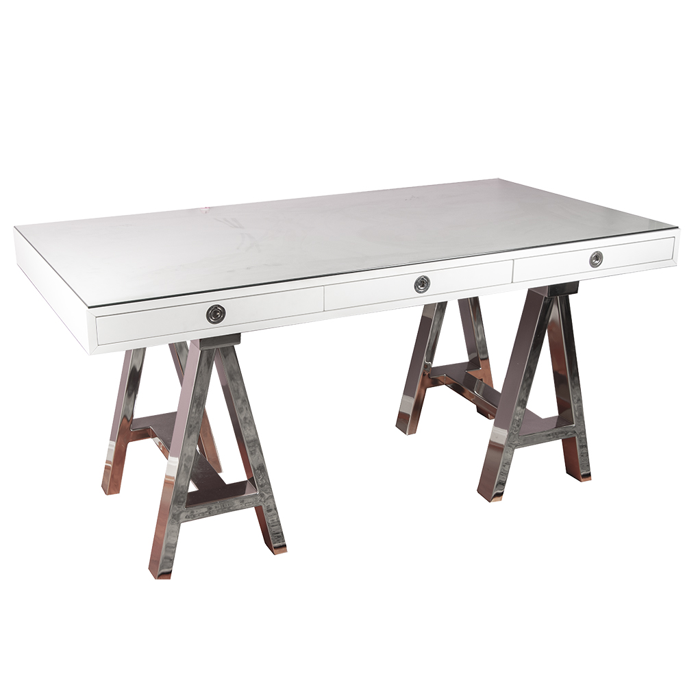 Contemporary "Mason" Glass Top Desk by Williams Sonoma