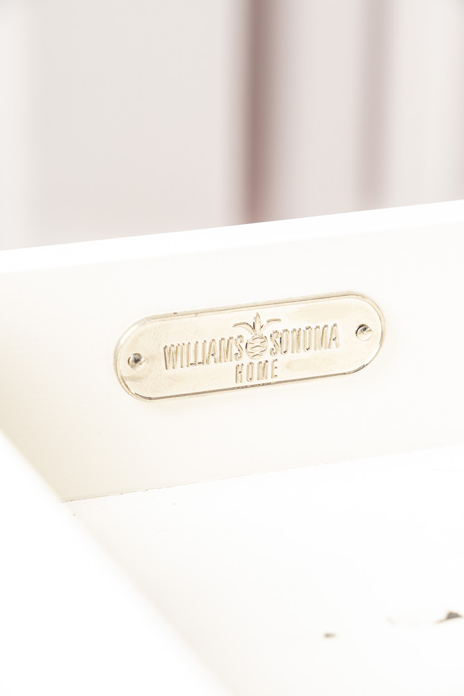 Contemporary "Mason" Glass Top Desk by Williams Sonoma