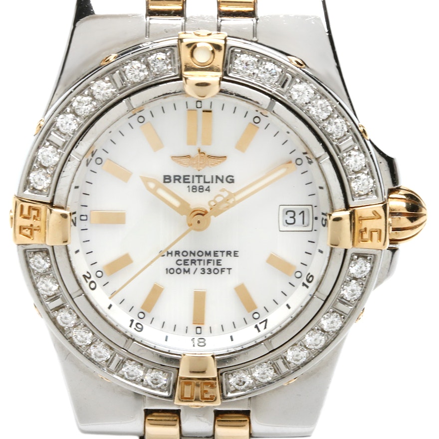 Breitling Starliner Two-Tone Mother of Pearl and Diamond Wristwatch