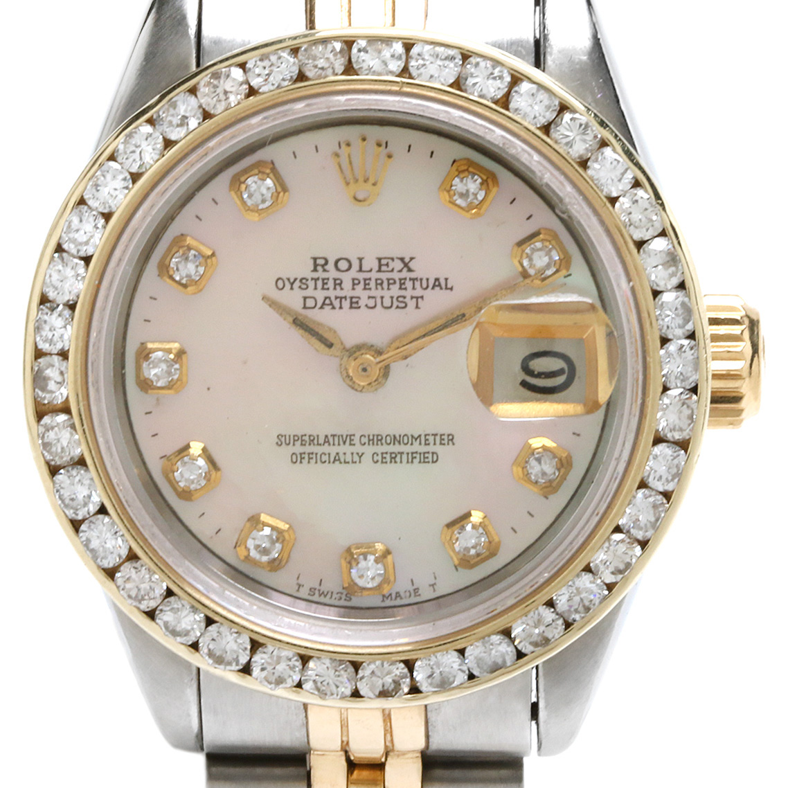 Rolex DateJust Two-Tone 1.18 CTW Diamond and Mother of Pearl Watch