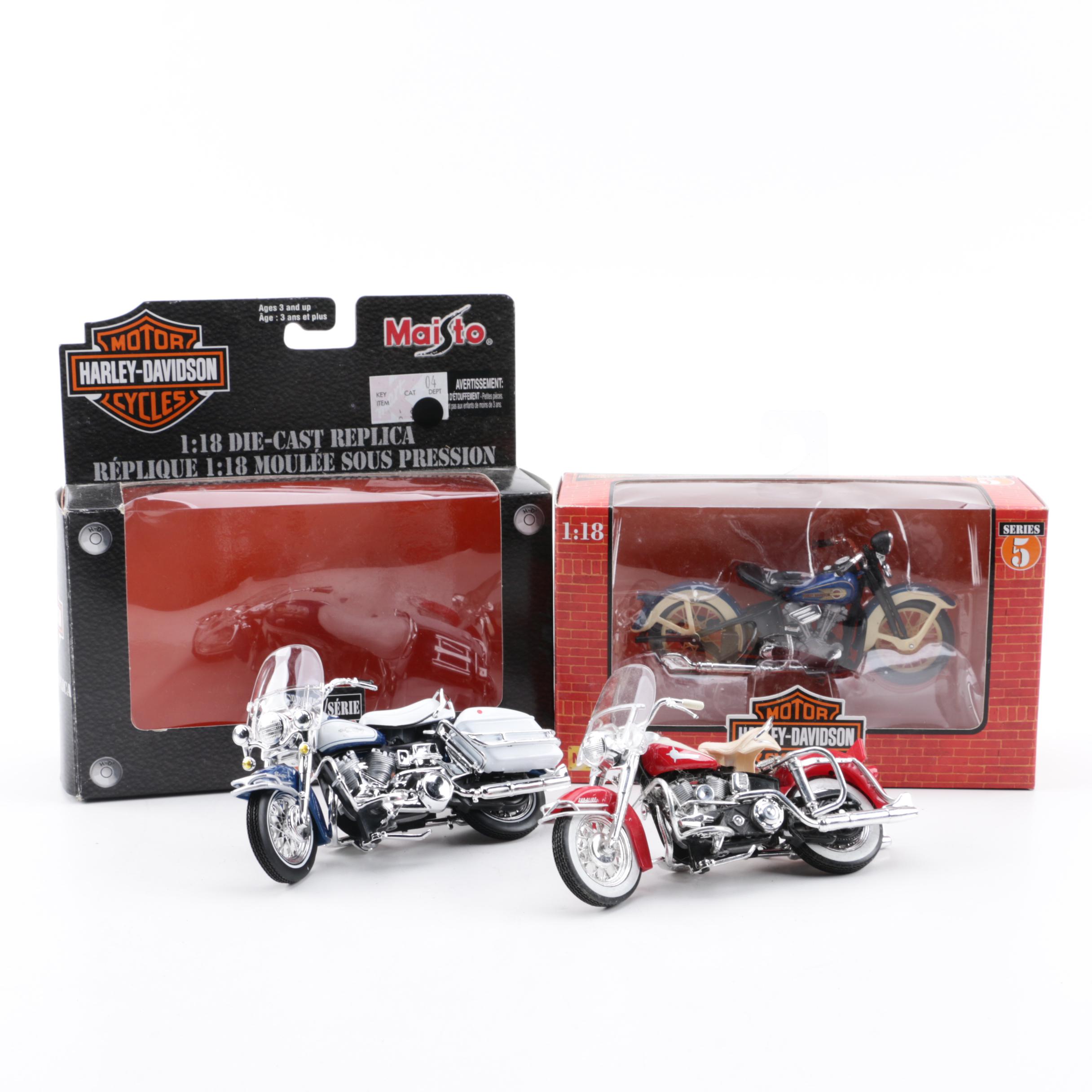 Die-Cast Harley Davidson Motorcycles
