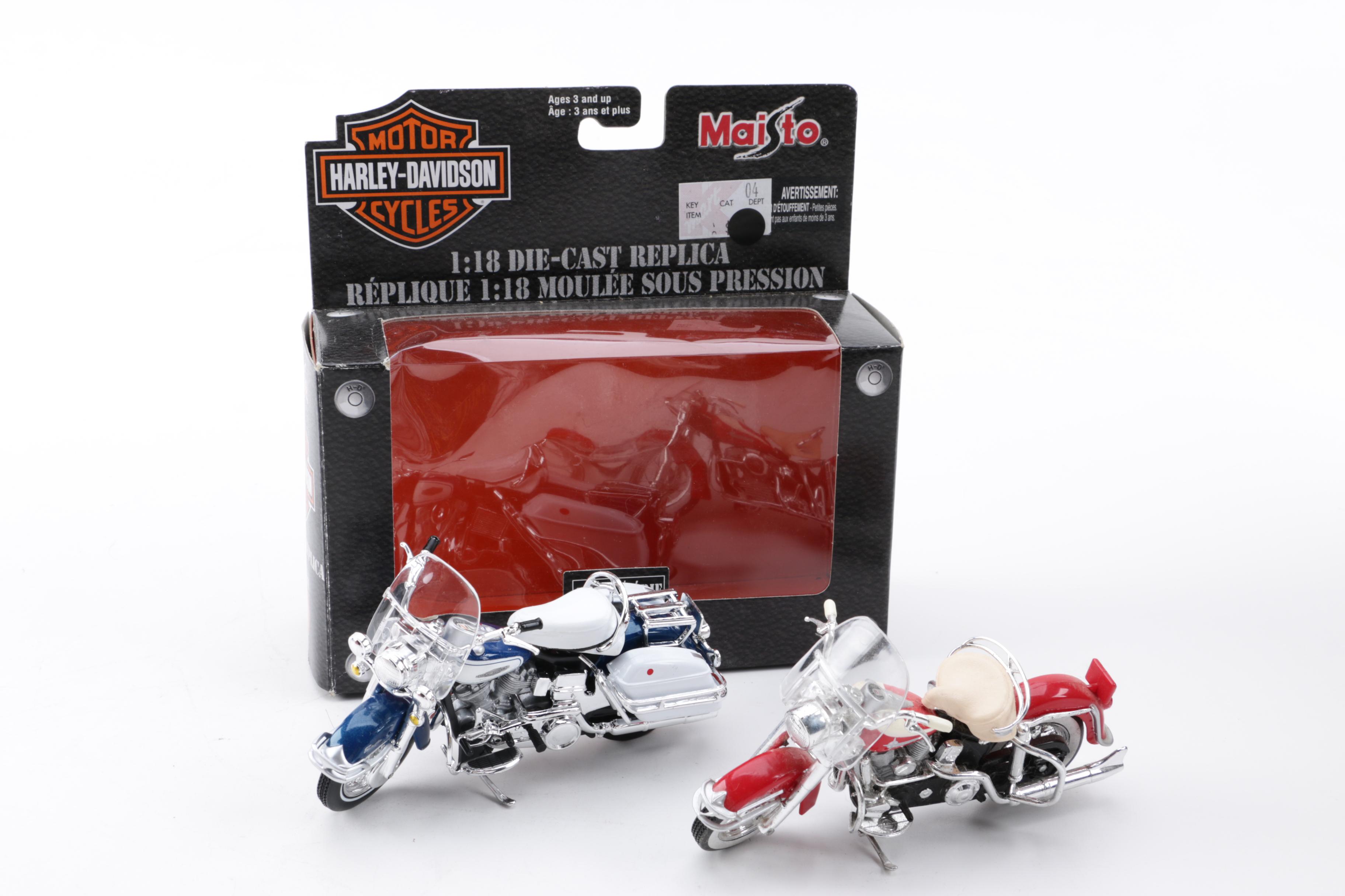 Die-Cast Harley Davidson Motorcycles
