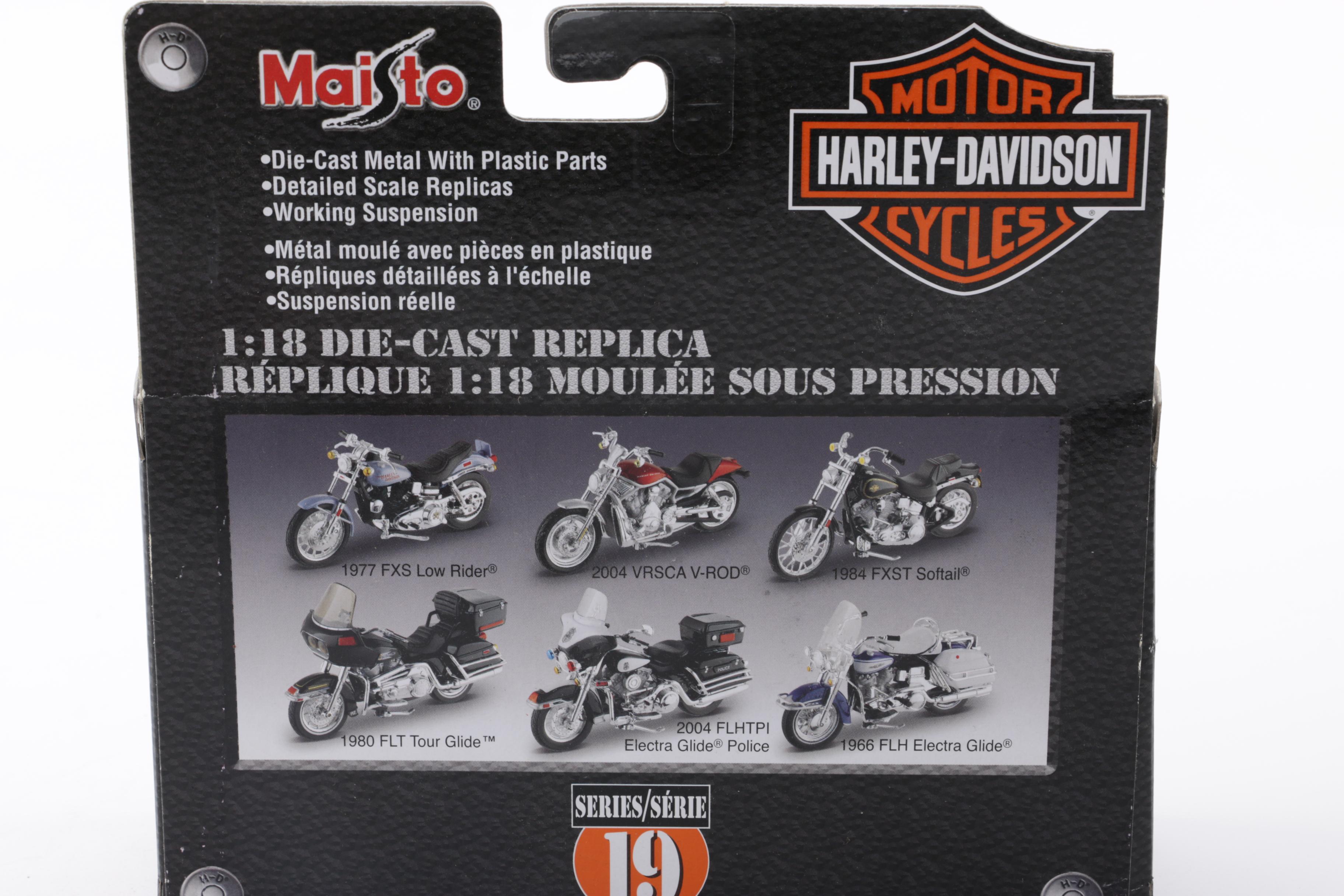 Die-Cast Harley Davidson Motorcycles