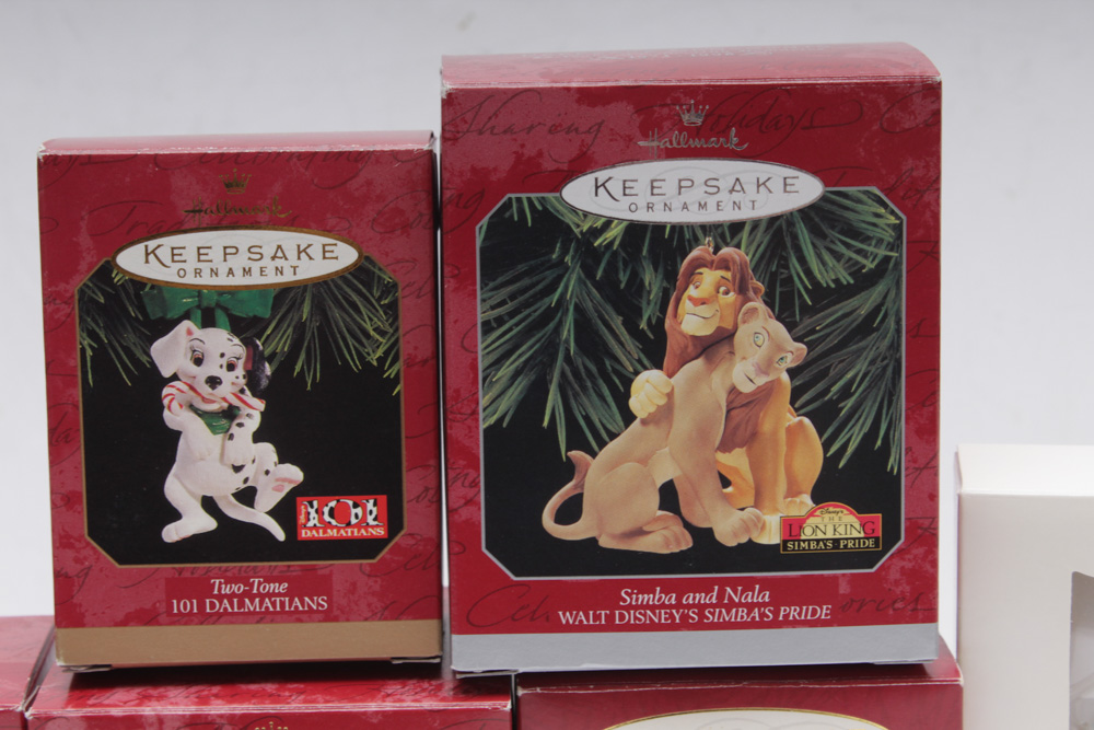 Hallmark Disney Ornaments with "Disney Snowflake Miniatures"