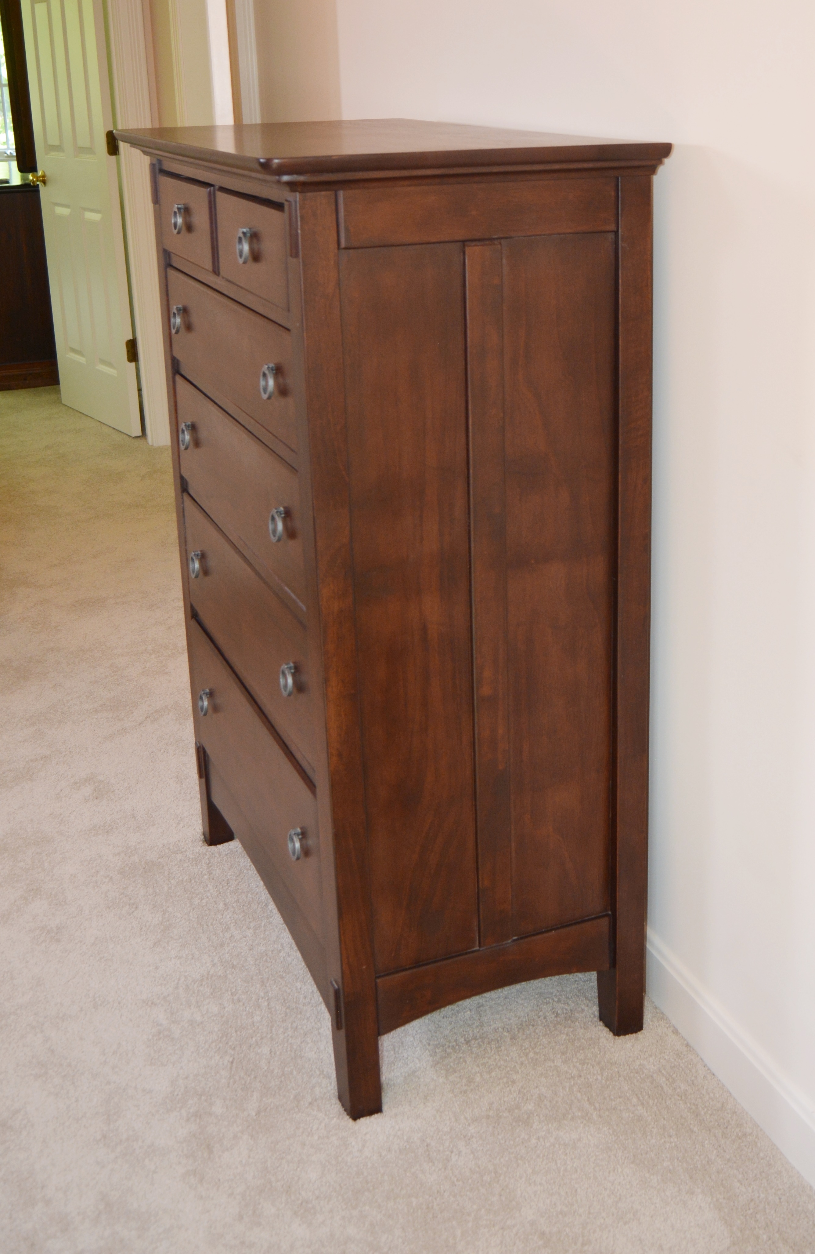 Mission Style Birch Chest of Drawers by American Signature, Late 20th Century