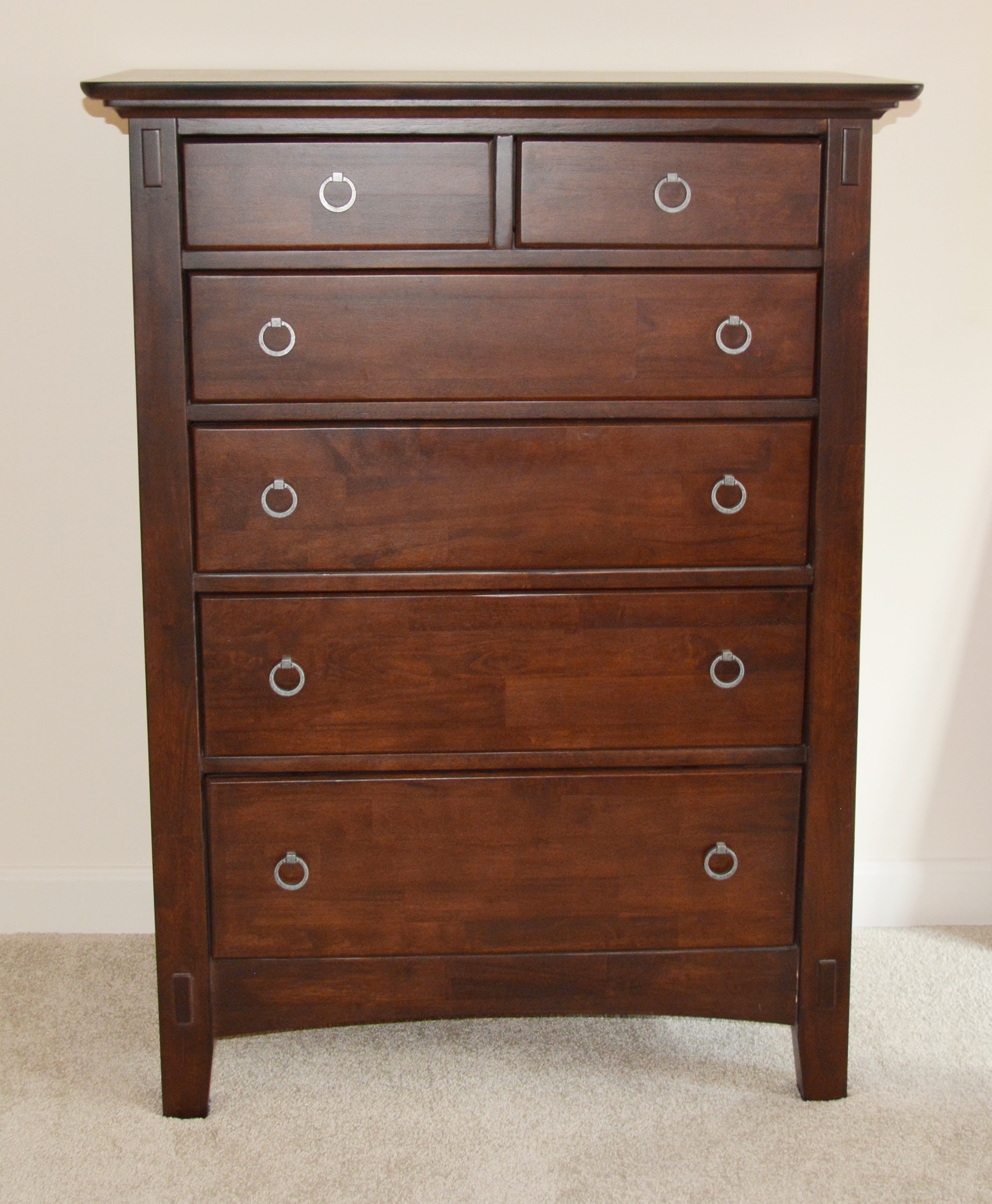 Mission Style Birch Chest of Drawers by American Signature, Late 20th Century