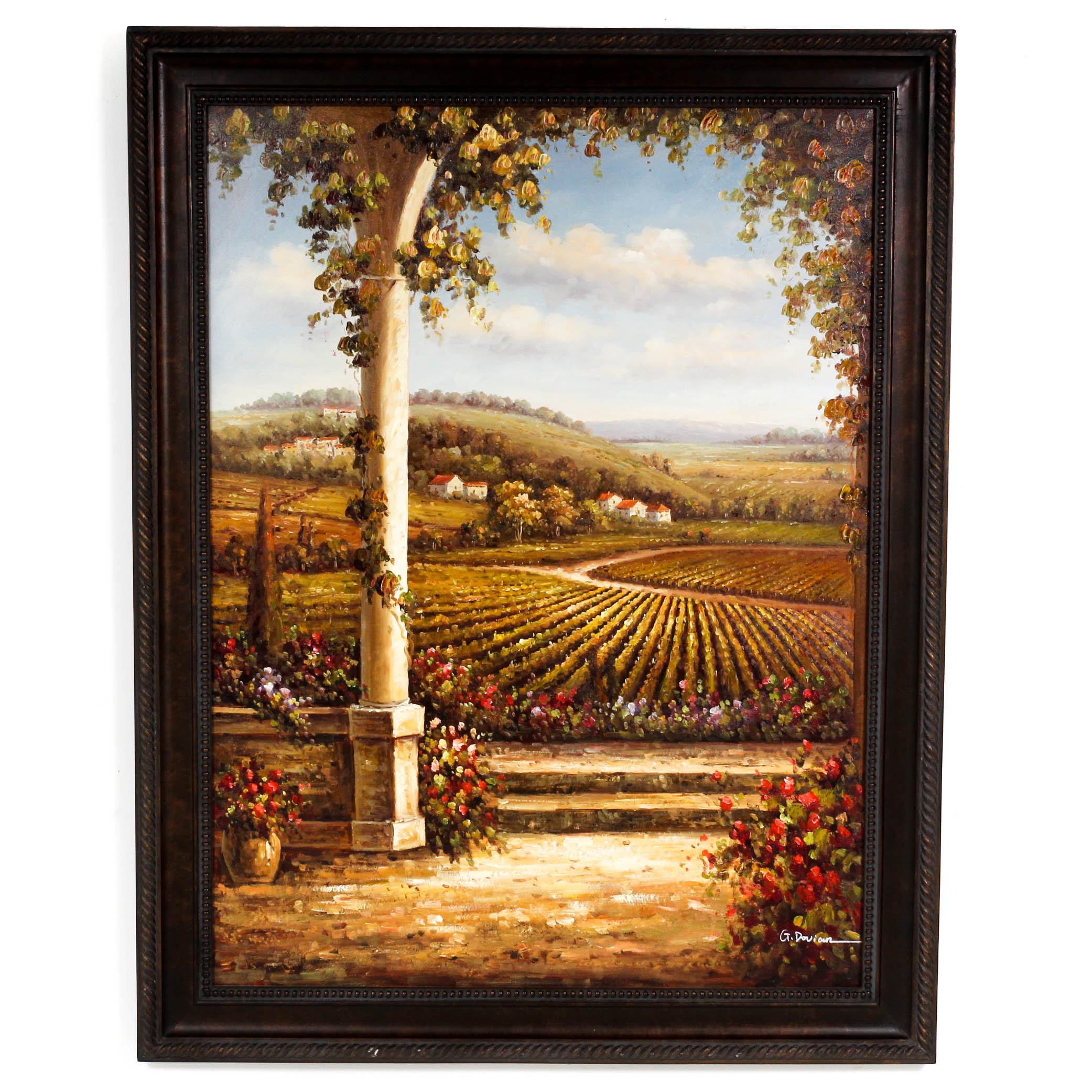 G. Dorian Oil Painting of Vineyard